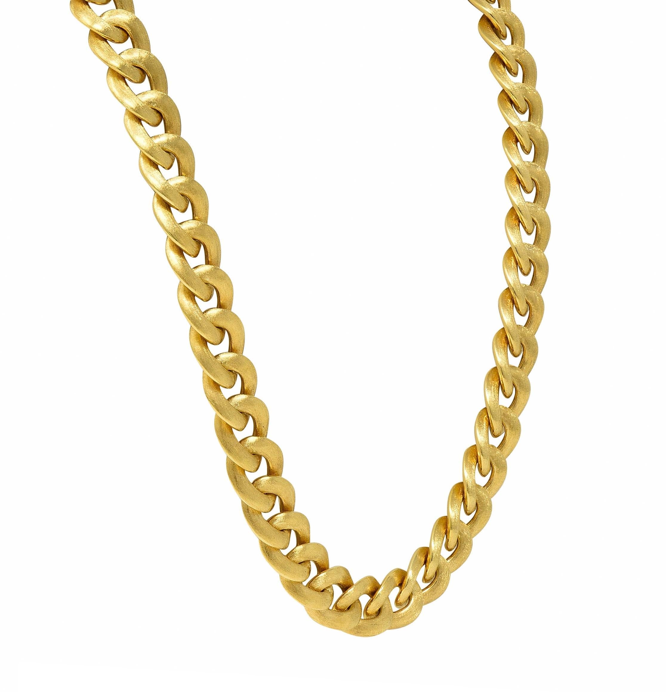 Nicolis Cola 1980s 18 Karat Yellow Gold Vintage A Link Unisex Collana a catena 4