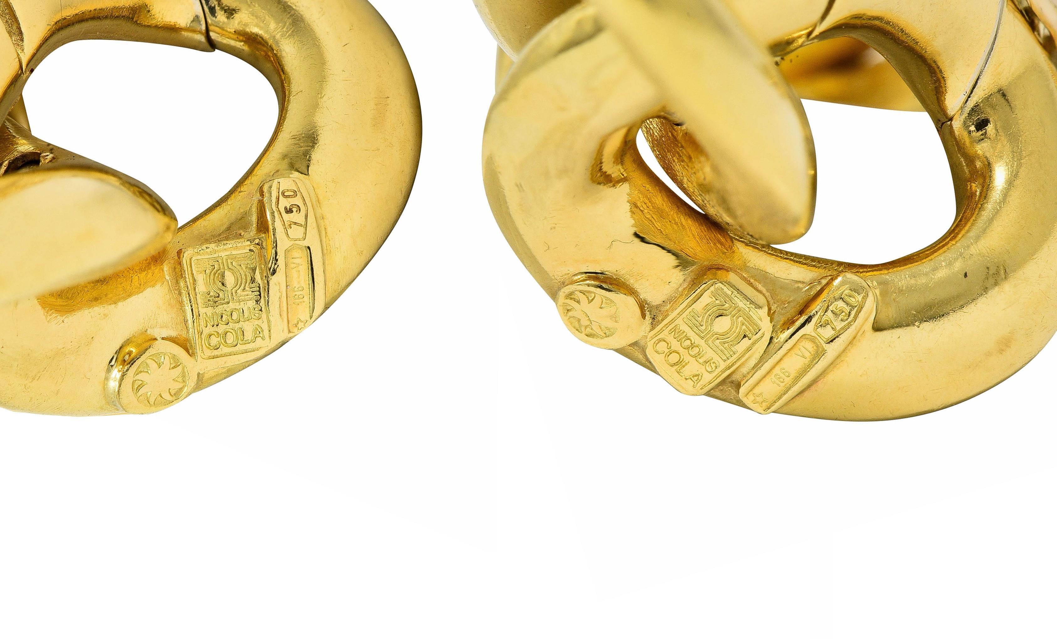 Nicolis Cola 1980s 18 Karat Yellow Gold Vintage A Link Unisex Collana a catena 5