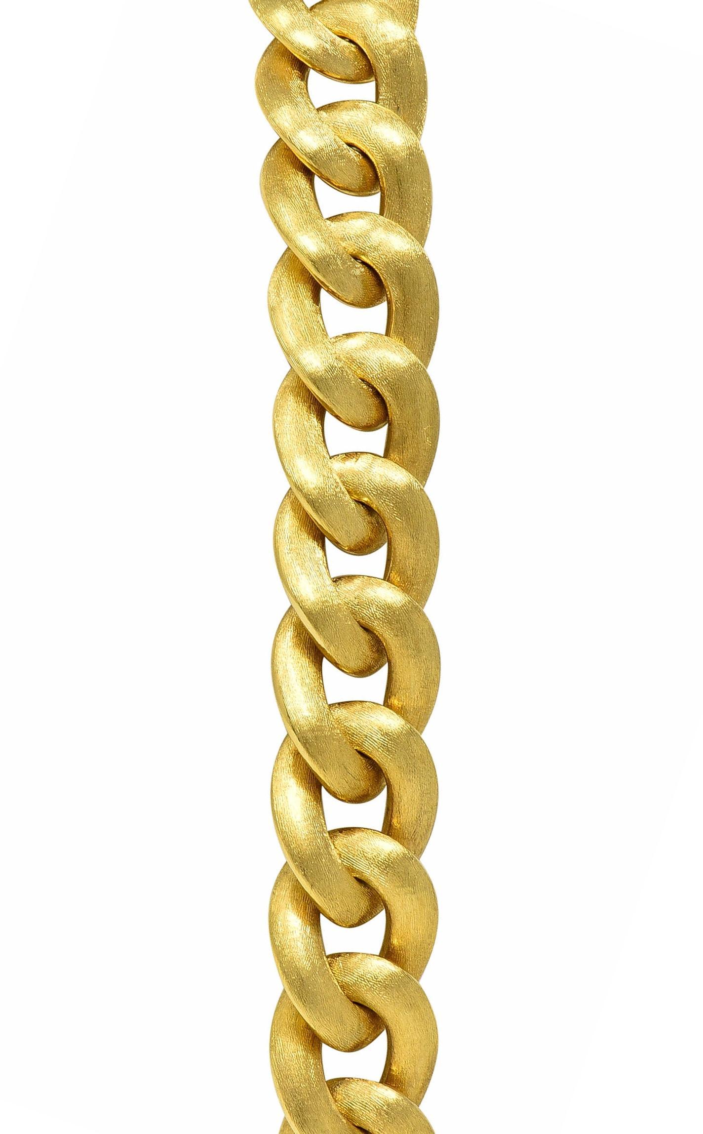 Nicolis Cola 1980s 18 Karat Yellow Gold Vintage A Link Unisex Collana a catena 6