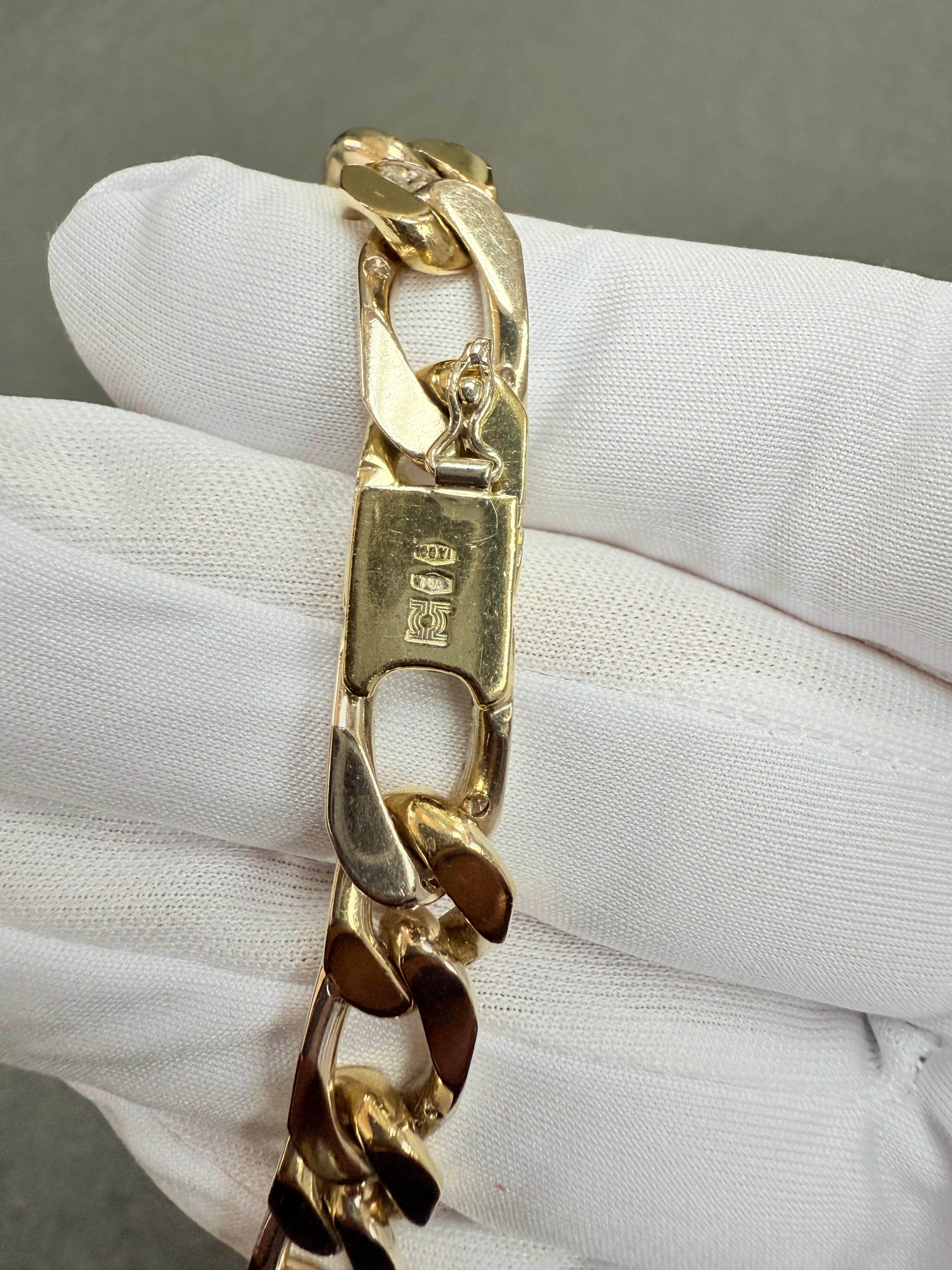 Nicolis Cola 1980s Diamond 18k Two Tone Gold Link Bracelet For Sale 8
