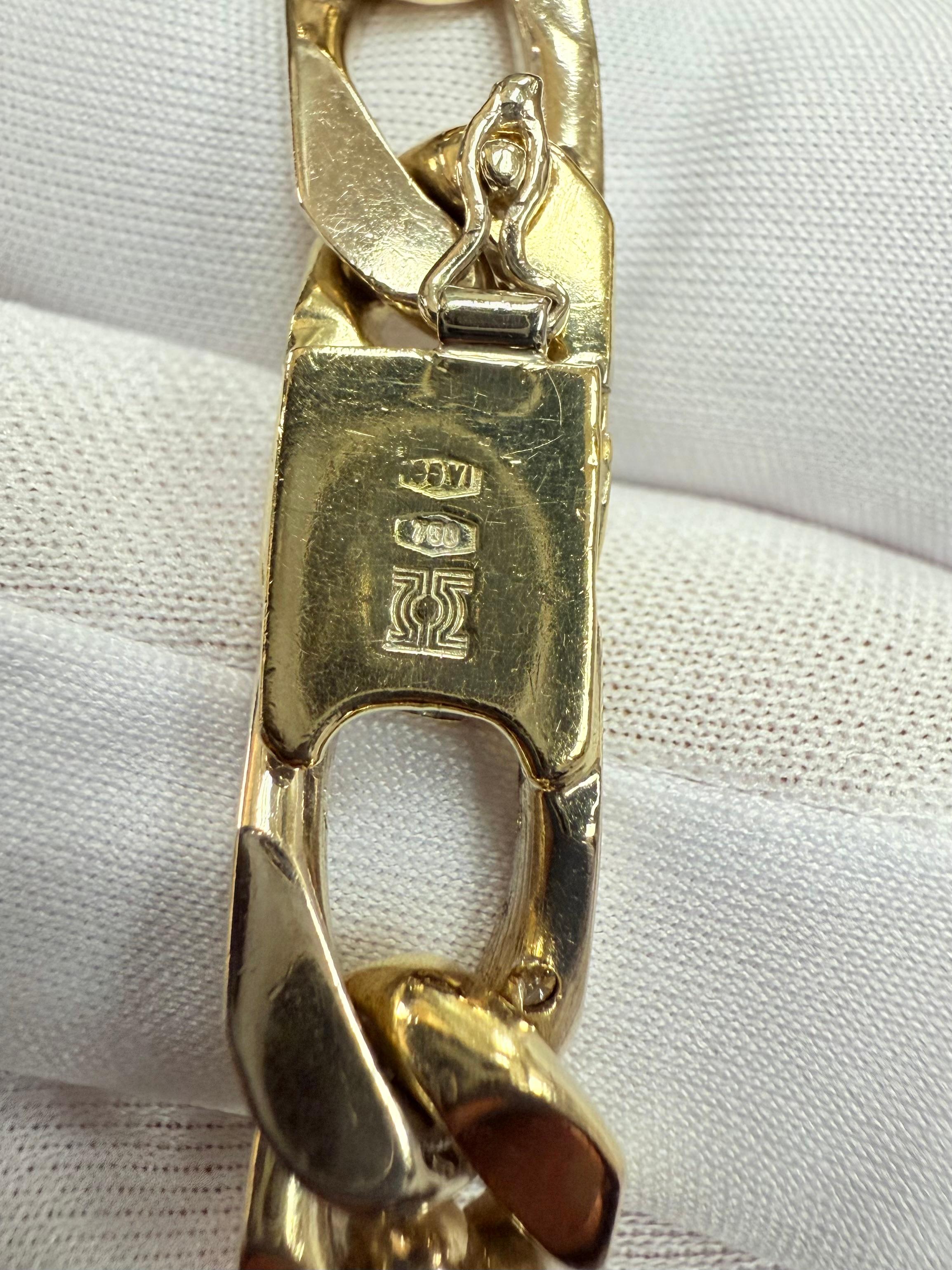 Nicolis Cola 1980s Diamond 18k Two Tone Gold Link Bracelet For Sale 9