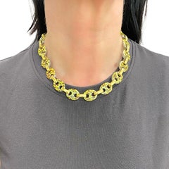 Nicolis Cola para Nardi Collar de eslabones náuticos de oro de 18 quilates, metal y esmalte de leopardo