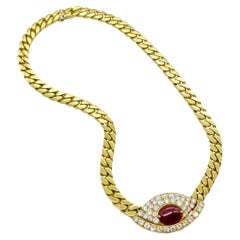 Nicolis Cola Gold Diamond and Ruby Necklace