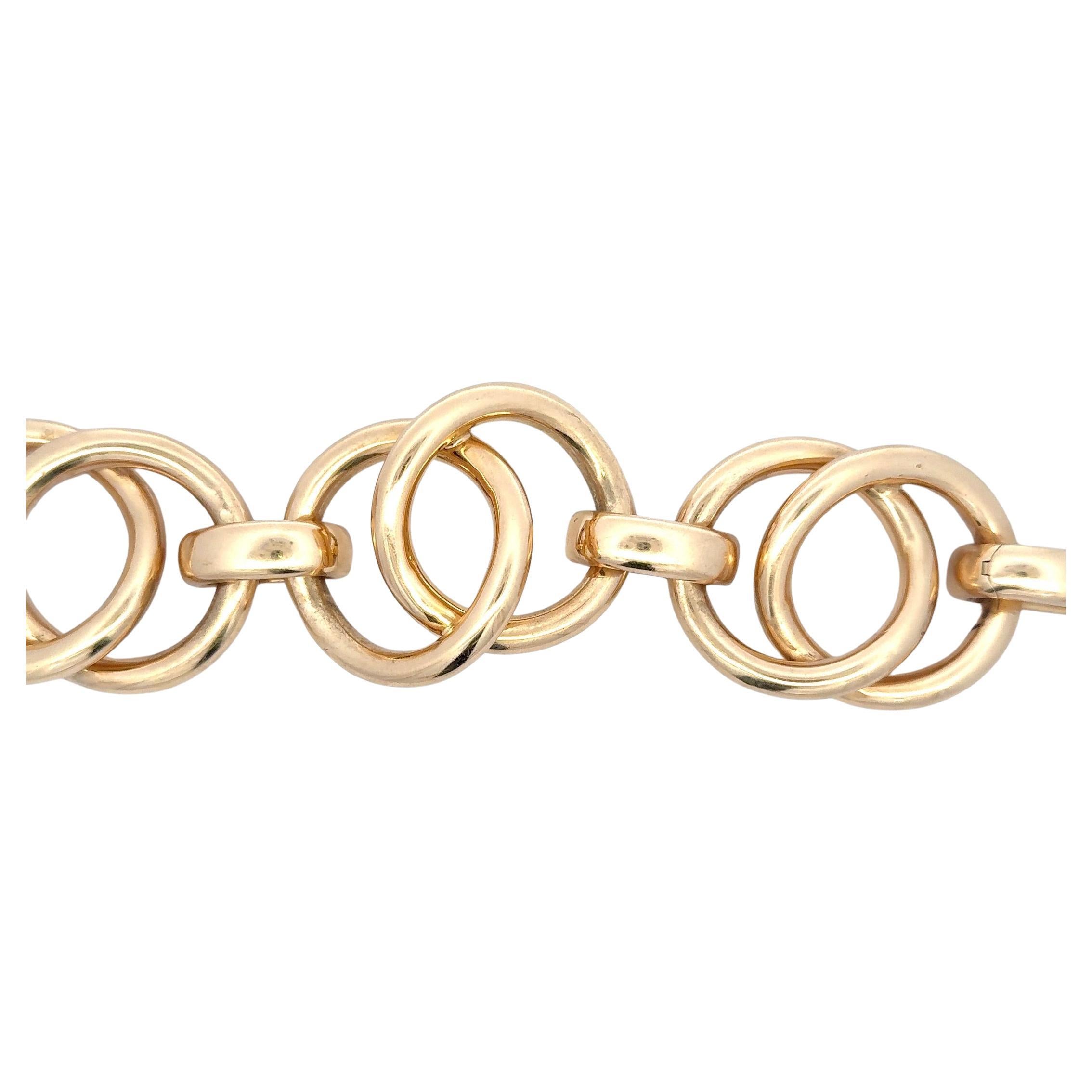 Nicolis Cola, grand bracelet à maillons ronds imbriqués en or jaune 18 carats 126,7 grammes en vente 8