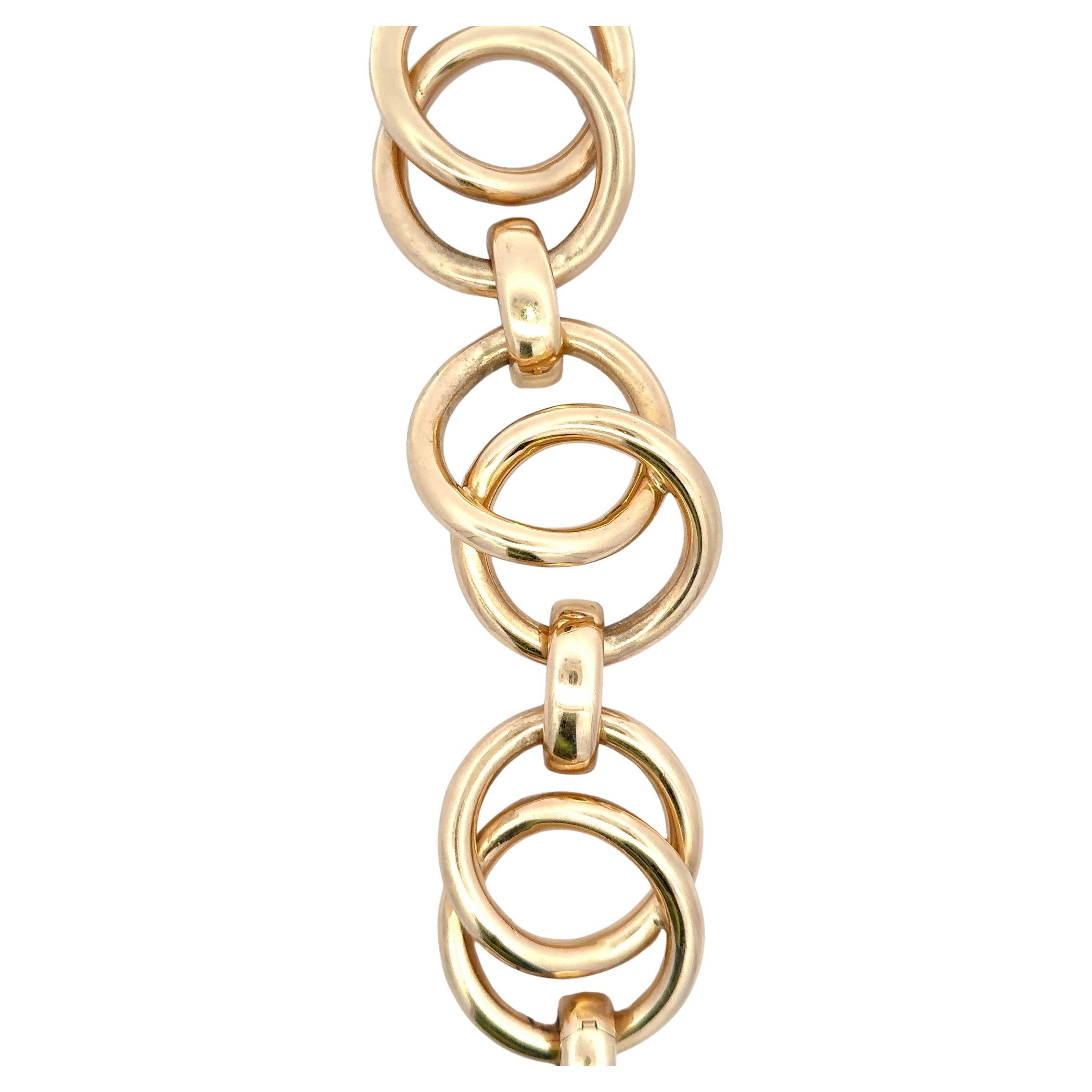 Nicolis Cola, grand bracelet à maillons ronds imbriqués en or jaune 18 carats 126,7 grammes en vente 9