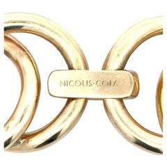 Nicolis Cola Large Interlocking Round Link Bracelet 18KT Yellow Gold 126.7 Grams