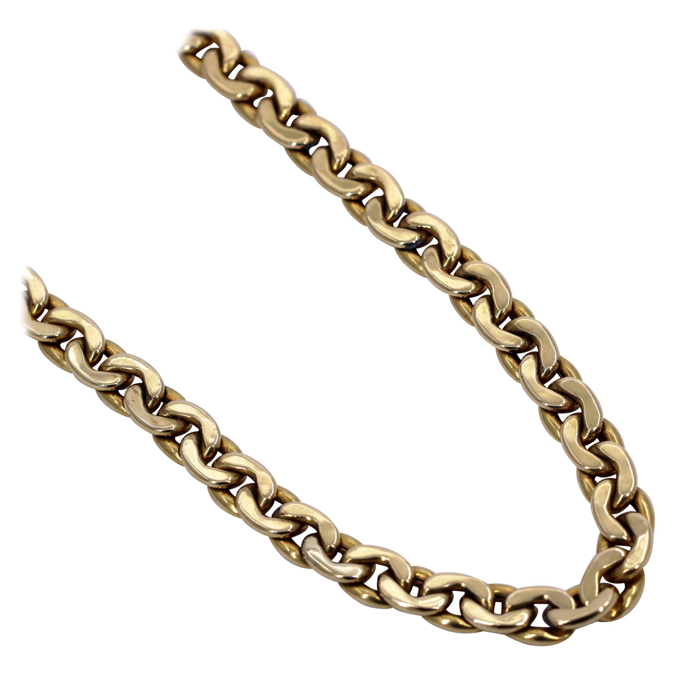 Nicolis Cola Long Gold Curb Link Necklace