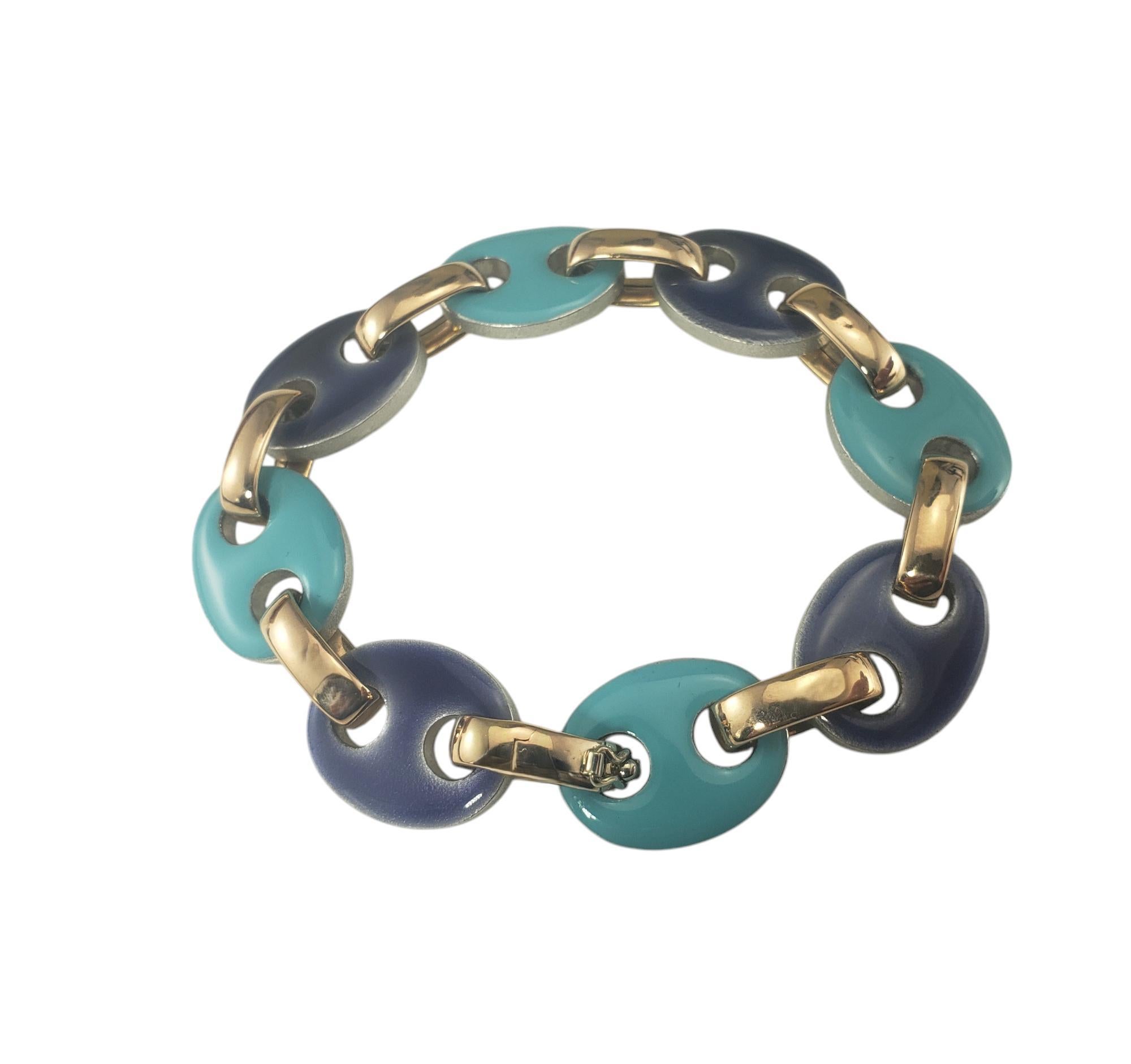 Contemporary Nicolis-Cola Nardi 18K Yellow Gold and Metal Enamel Bracelet #20274