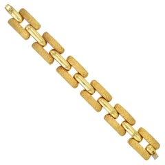Nicolis Cola three row hammered and polished gold bracelet in 18k
