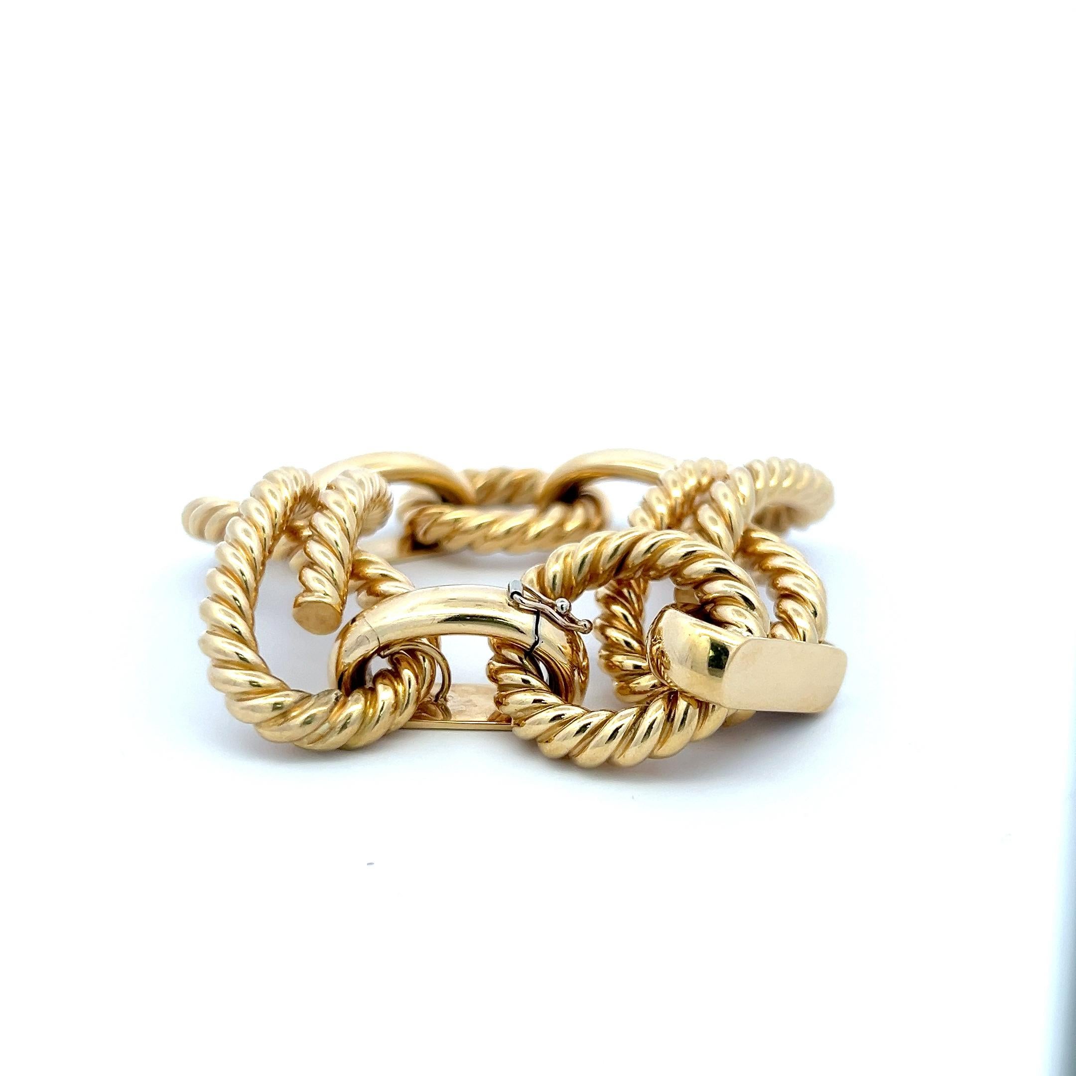 Nicolis Cola Vintage 65,35 Gramm 18 Karat Gelbgold Gliederarmband im Zustand „Gut“ im Angebot in New York, NY