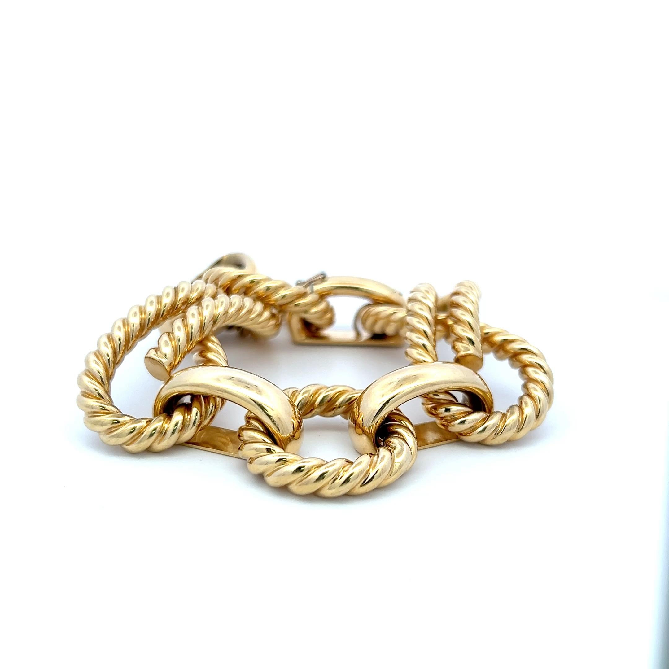 Nicolis Cola Vintage 65,35 Gramm 18 Karat Gelbgold Gliederarmband im Angebot 1