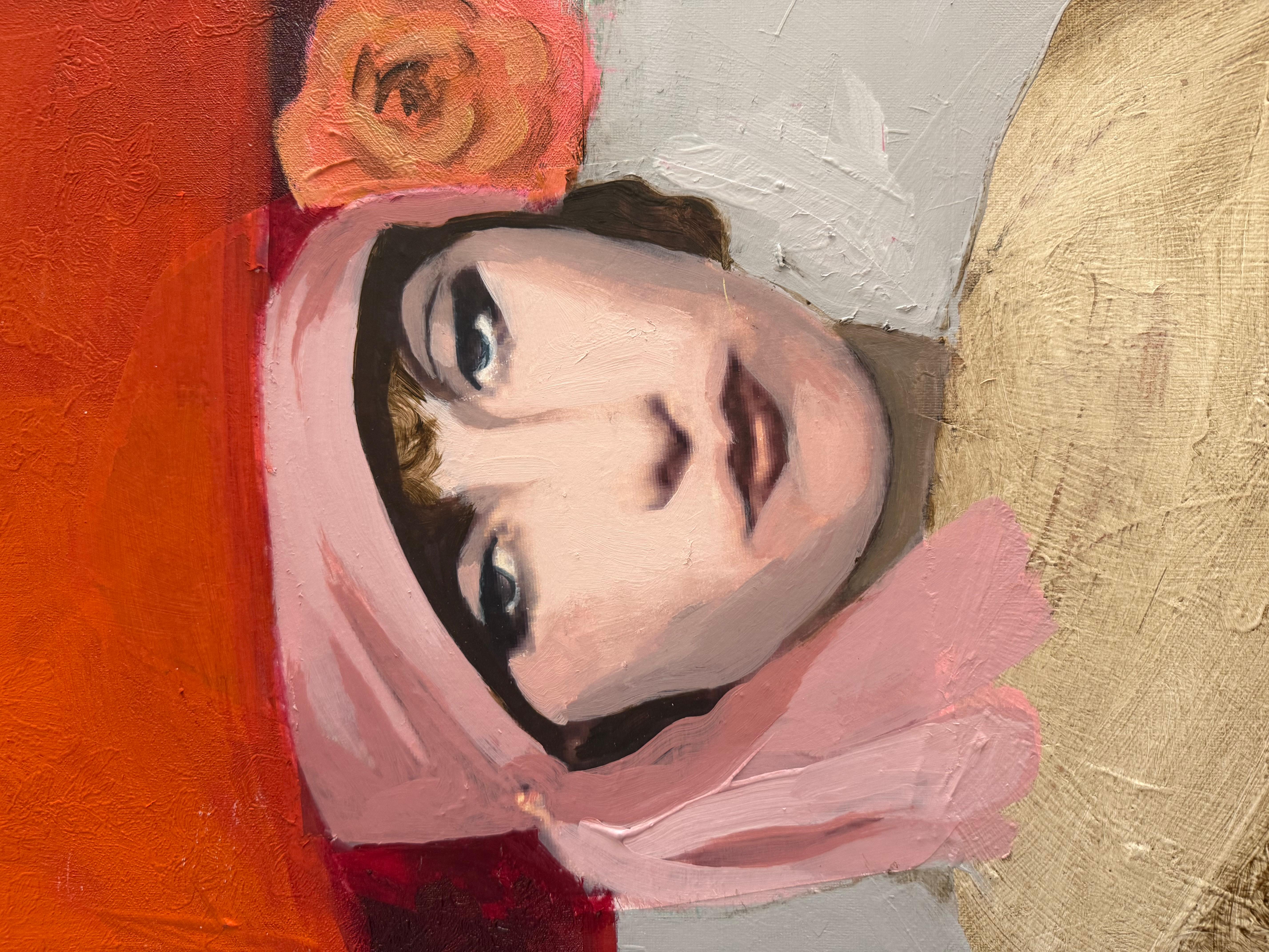 Ritratto di una donna parigina - Painting di  Nicolle Menegaldo
