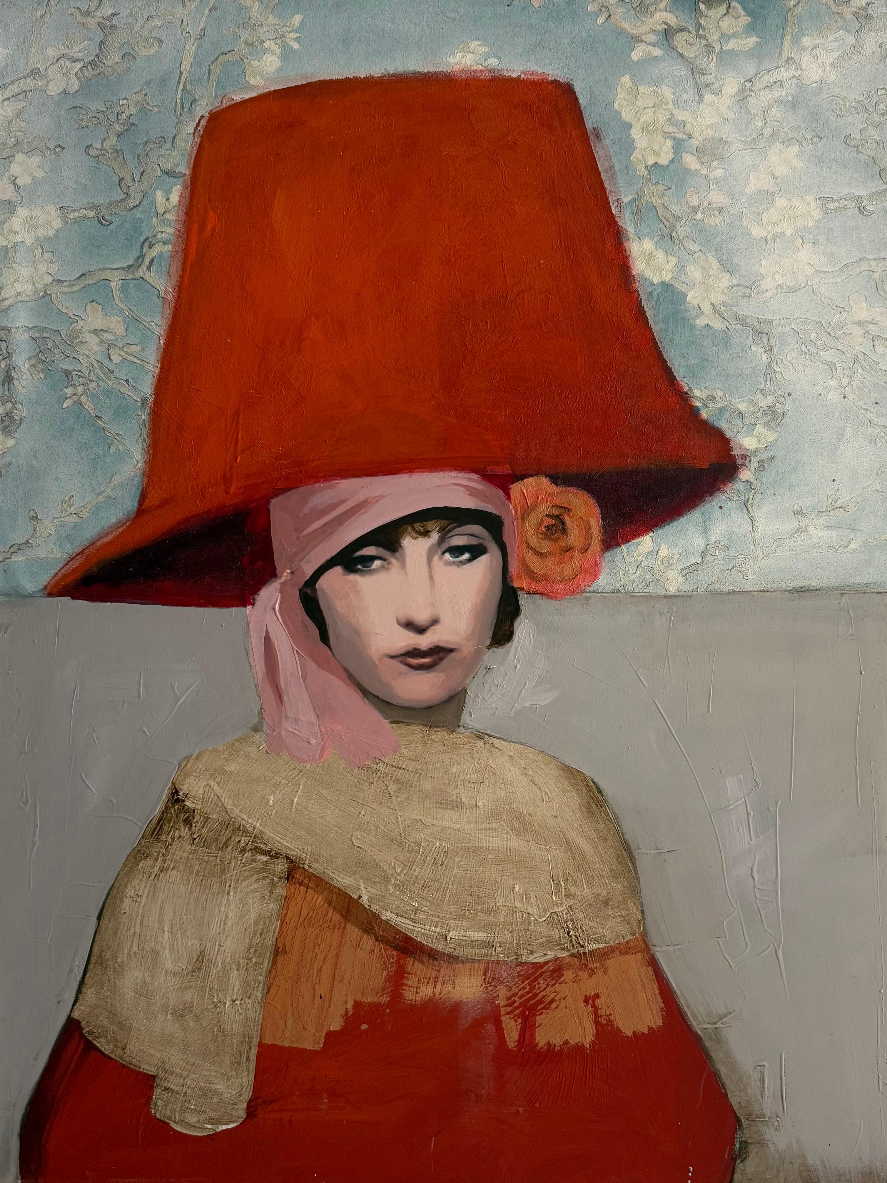 Figurative Painting di  Nicolle Menegaldo - Ritratto di una donna parigina
