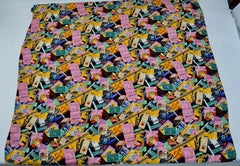Nicolle Miller New York City Shopping Theme Hand Sewn 100% Silk Scarf