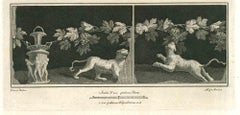 Frescoes romains anciens - gravure originale de Nicol Vanni - 18ème siècle