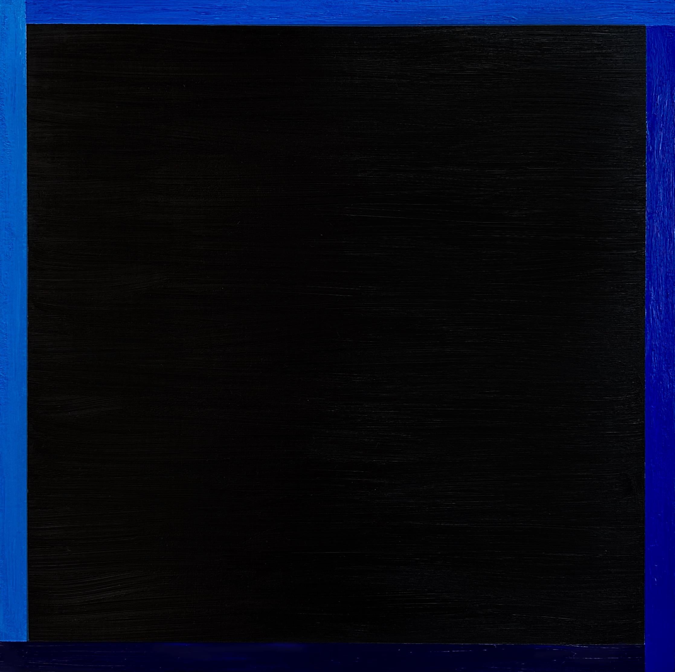 Nicolás Guzmán Abstract Painting - Untitled - abstract oil painting, squares, blue & black