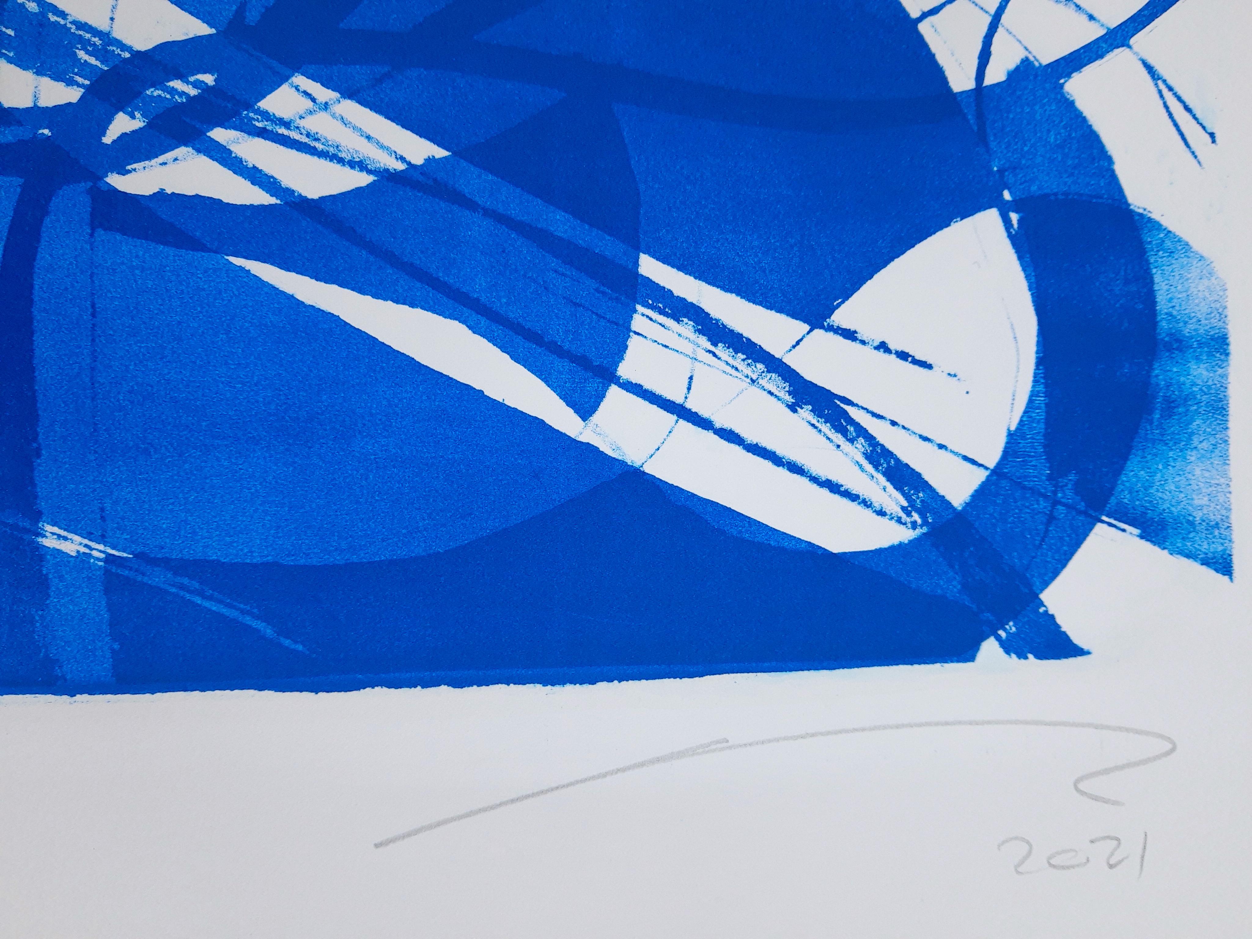 Abstract blue - Print by Nicolás Guzmán