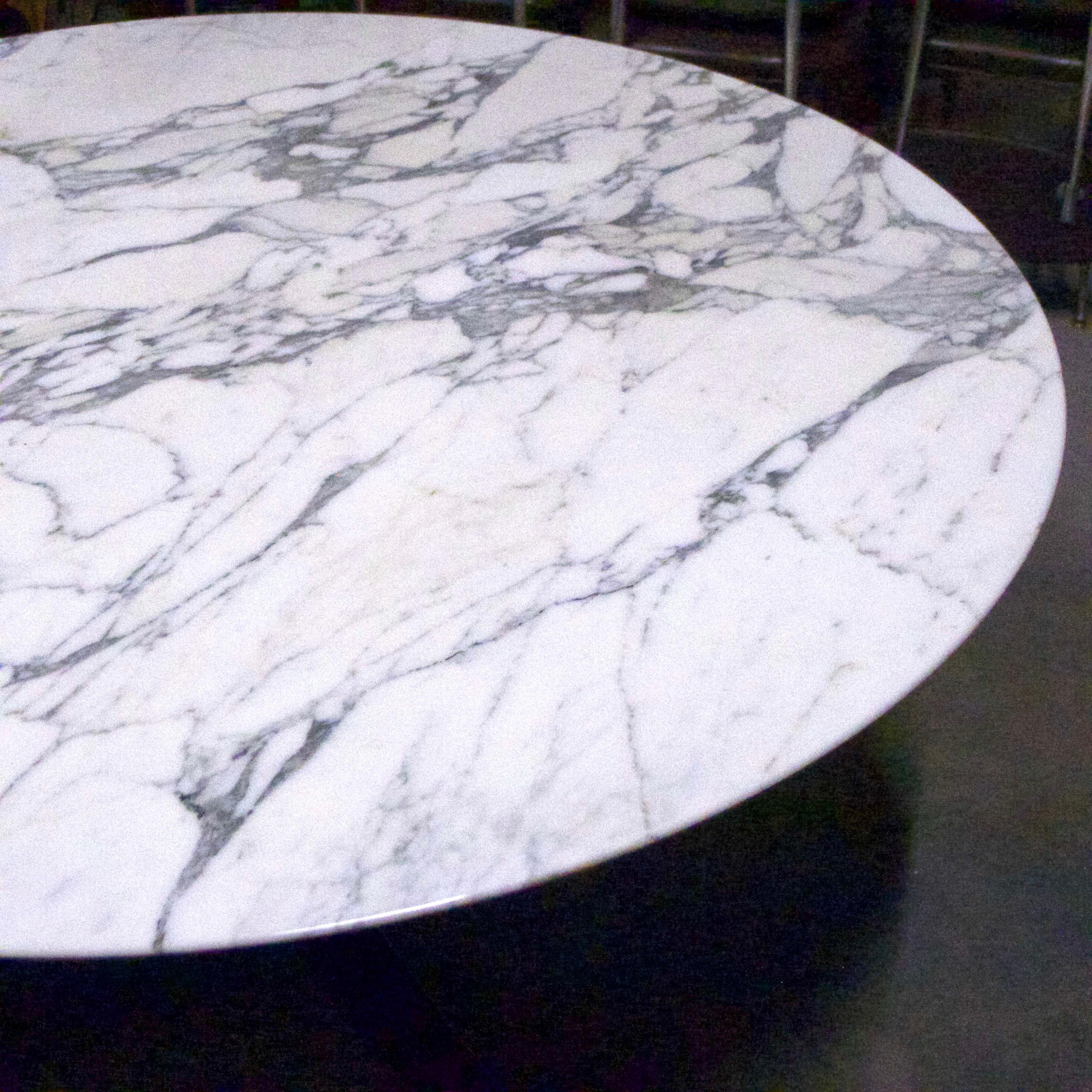 Monumental Nicos Zographos 5' Round Calacatta Marble Dining or Conference Table 4