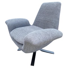 Retro Nicos Zographos Attributed Swivel Winged Armchair