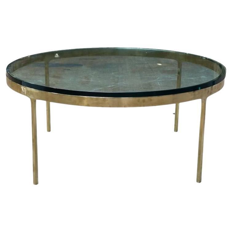 Nicos Zographos, Couchtisch aus Messing und Glas, 1970