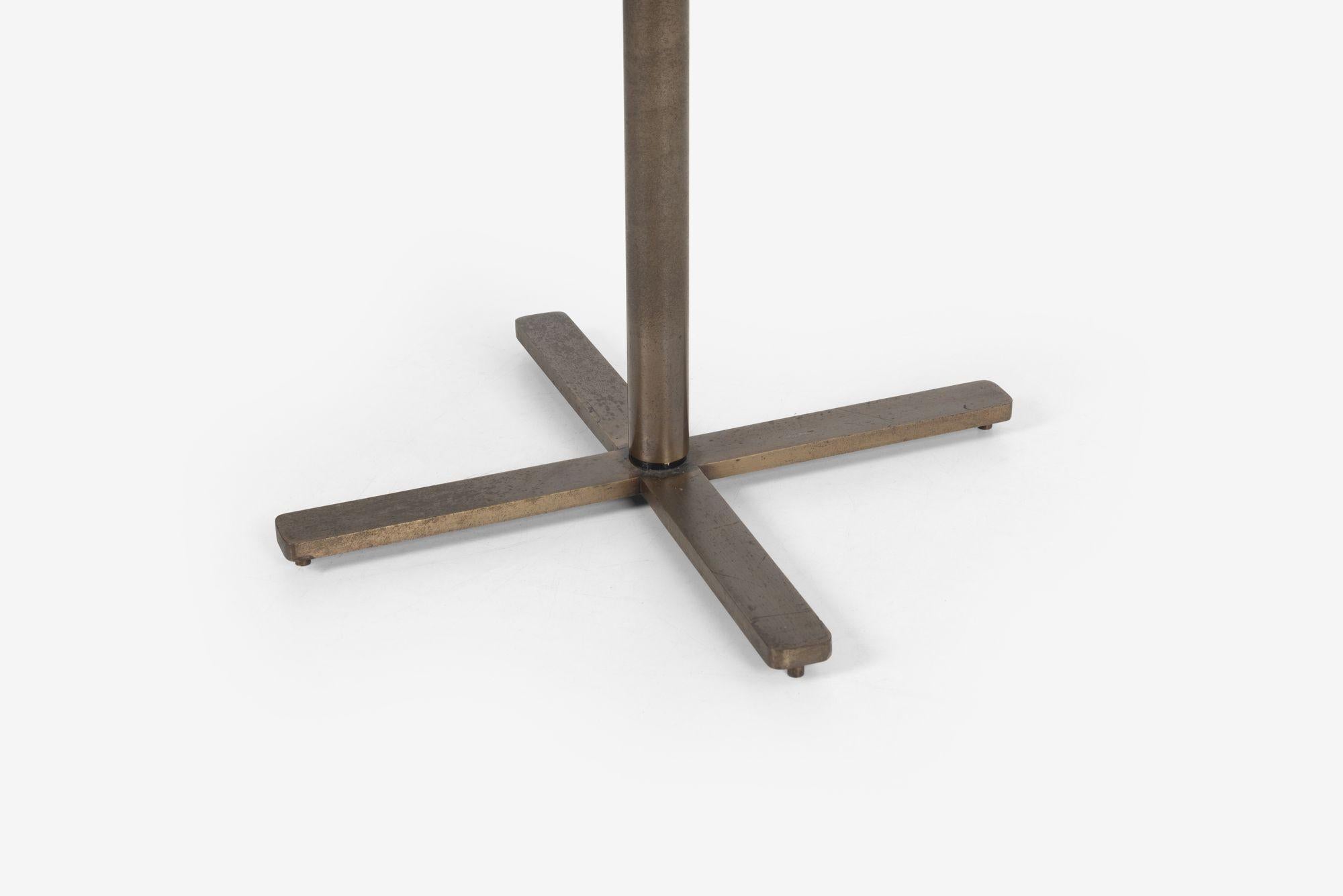 Nicos Zographos Bronze Base End Table with Glass Top 1970's 2