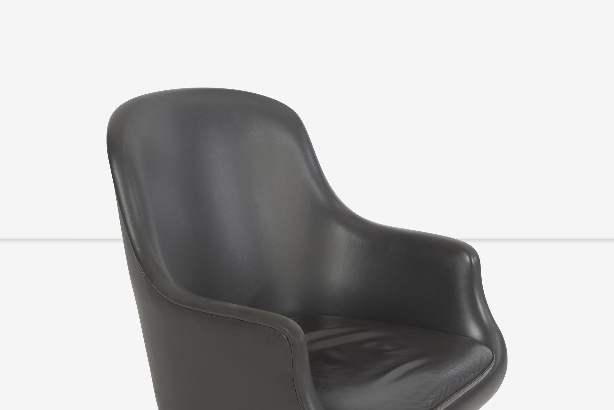Leather Nicos Zographos Bucket Desk Chair 1964 For Sale