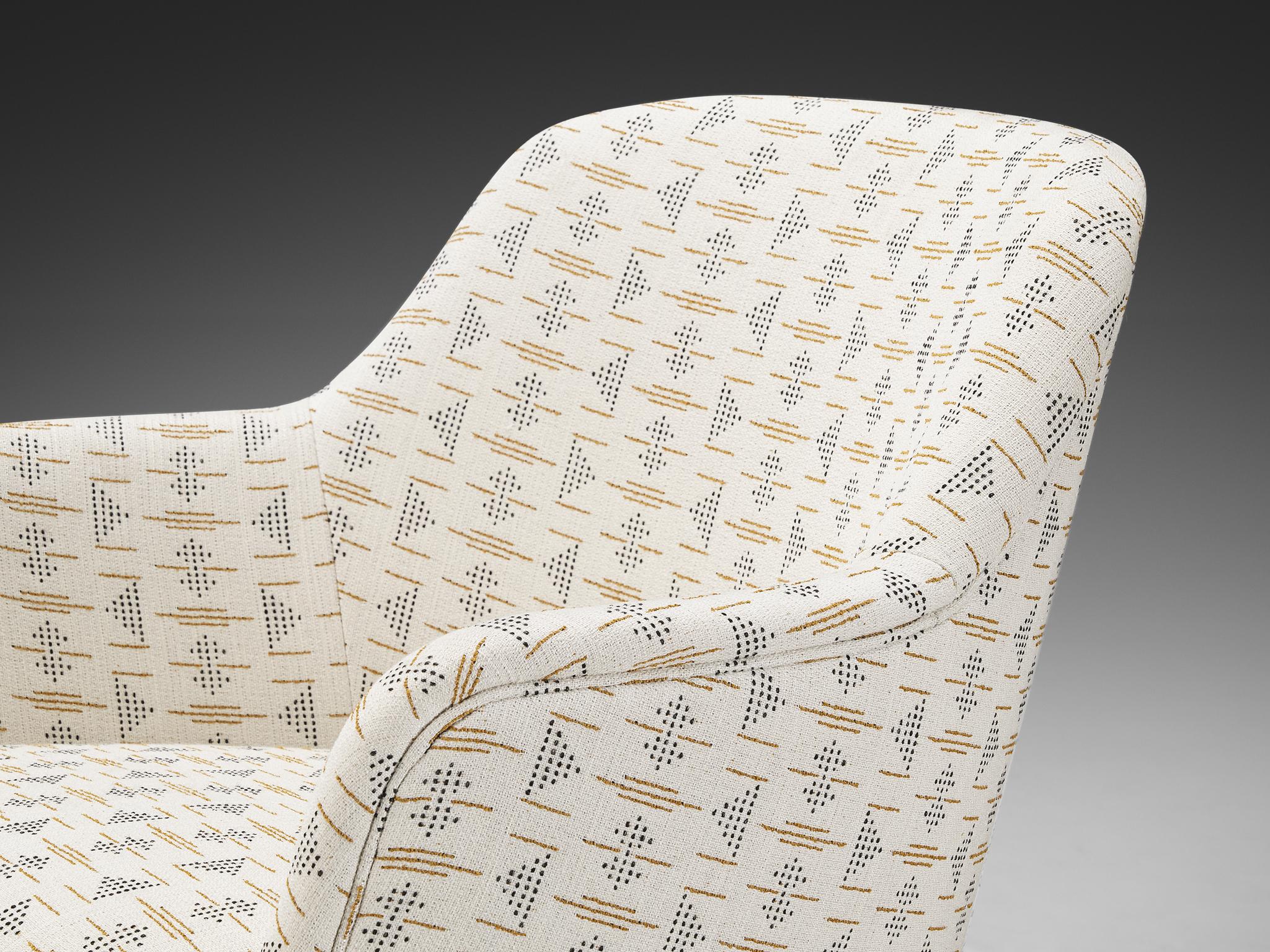American Nicos Zographos 'Bucket' Dining Chair in Patterned Upholstery 
