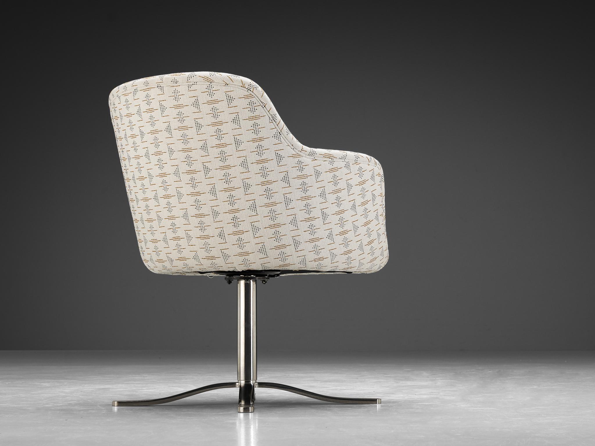 Nicos Zographos 'Bucket' Dining Chair in Patterned Upholstery  2