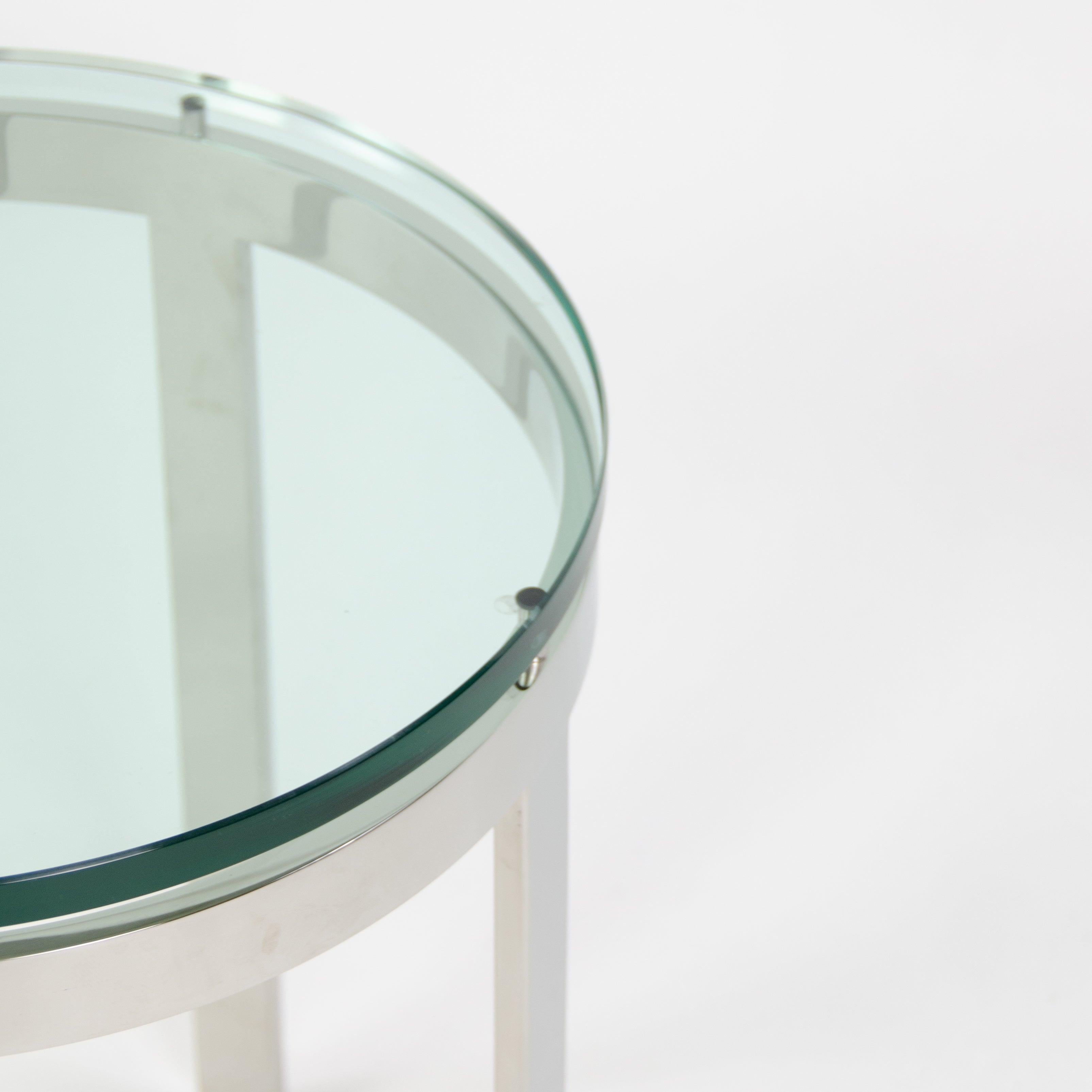 American Nicos Zographos Designs Limited Glass Stainless Side Table from SOM Project For Sale
