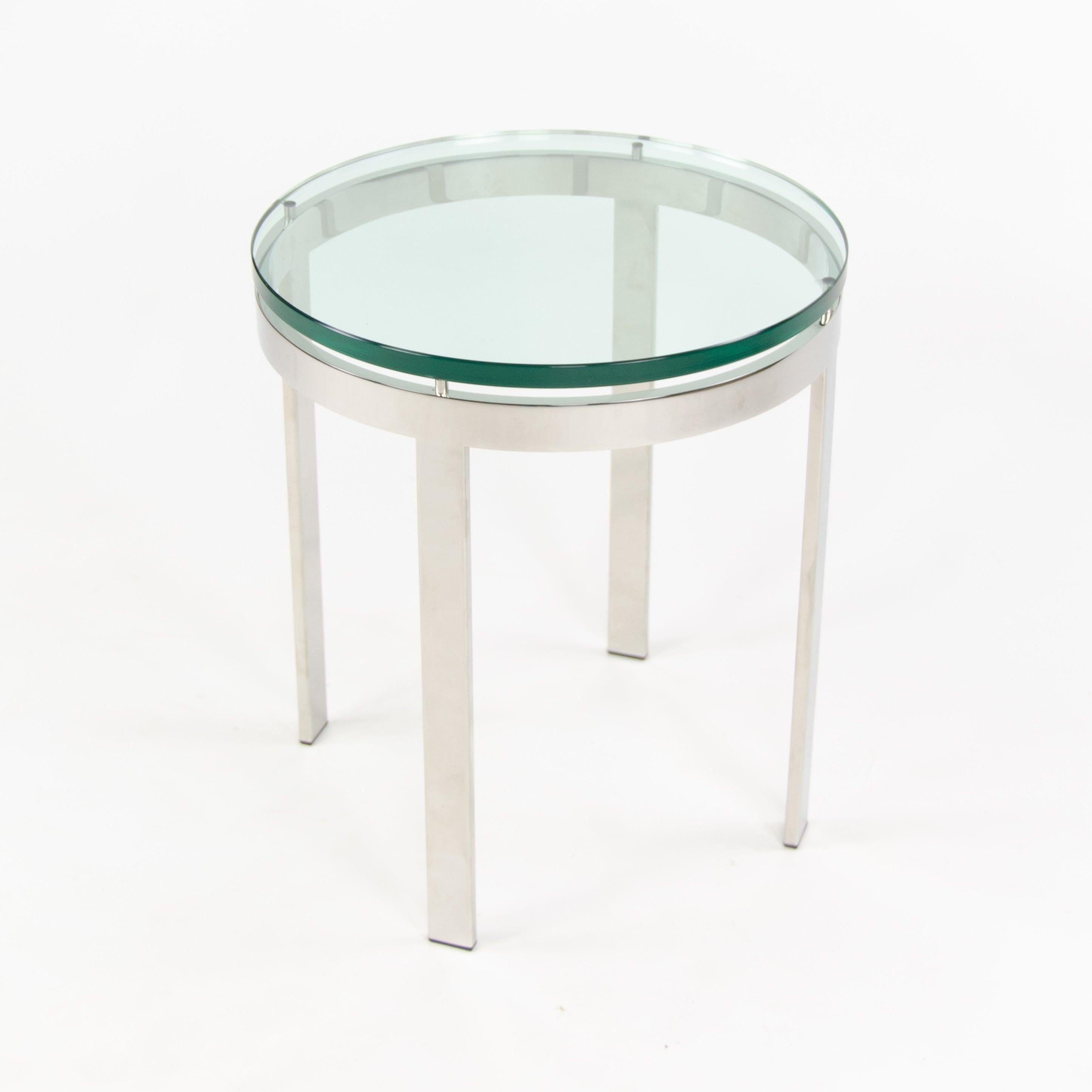 Nicos Zographos Designs Limited Glass Stainless Side Table from SOM Project For Sale 1