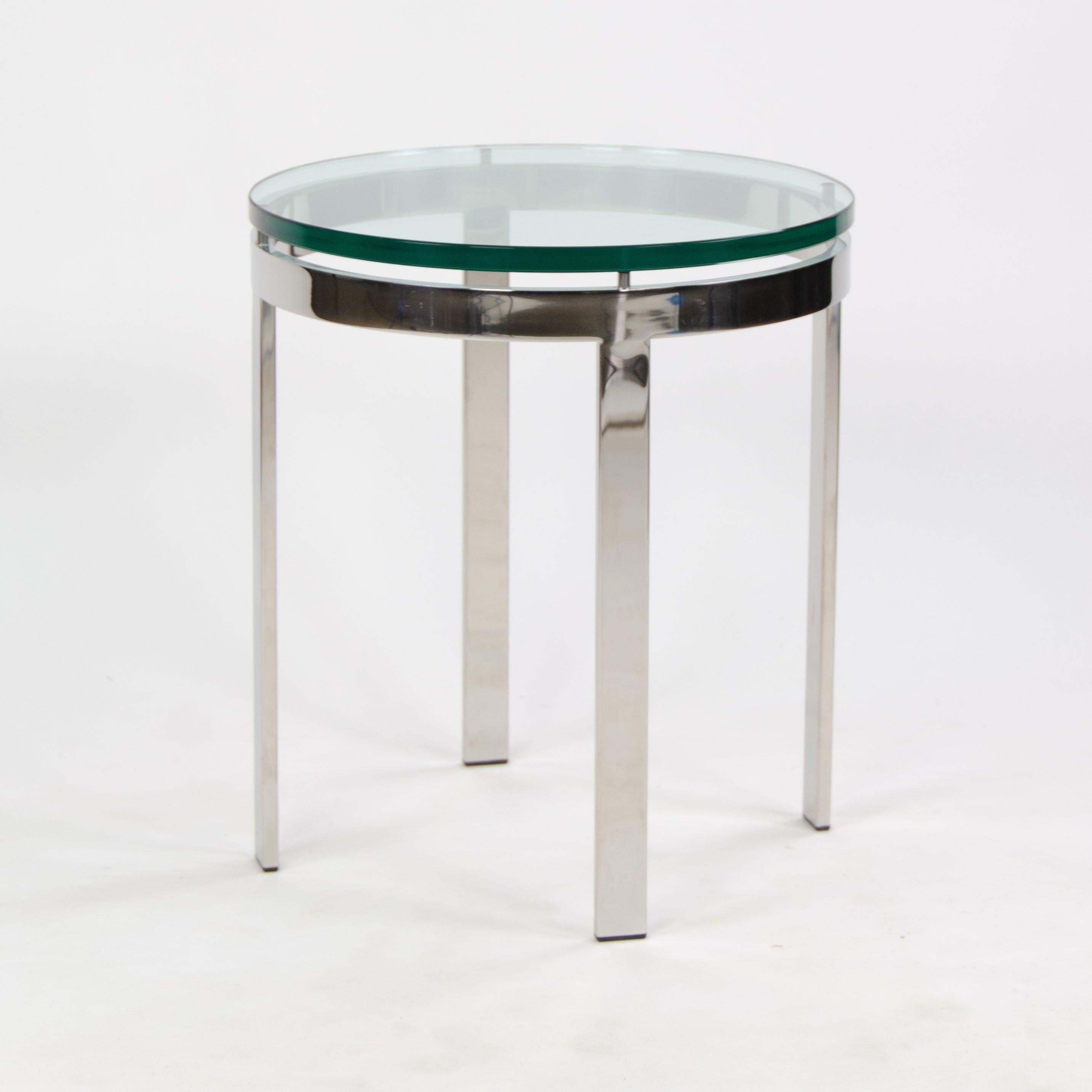 Nicos Zographos Designs Limited Glass Stainless Side Table from SOM Project For Sale 2