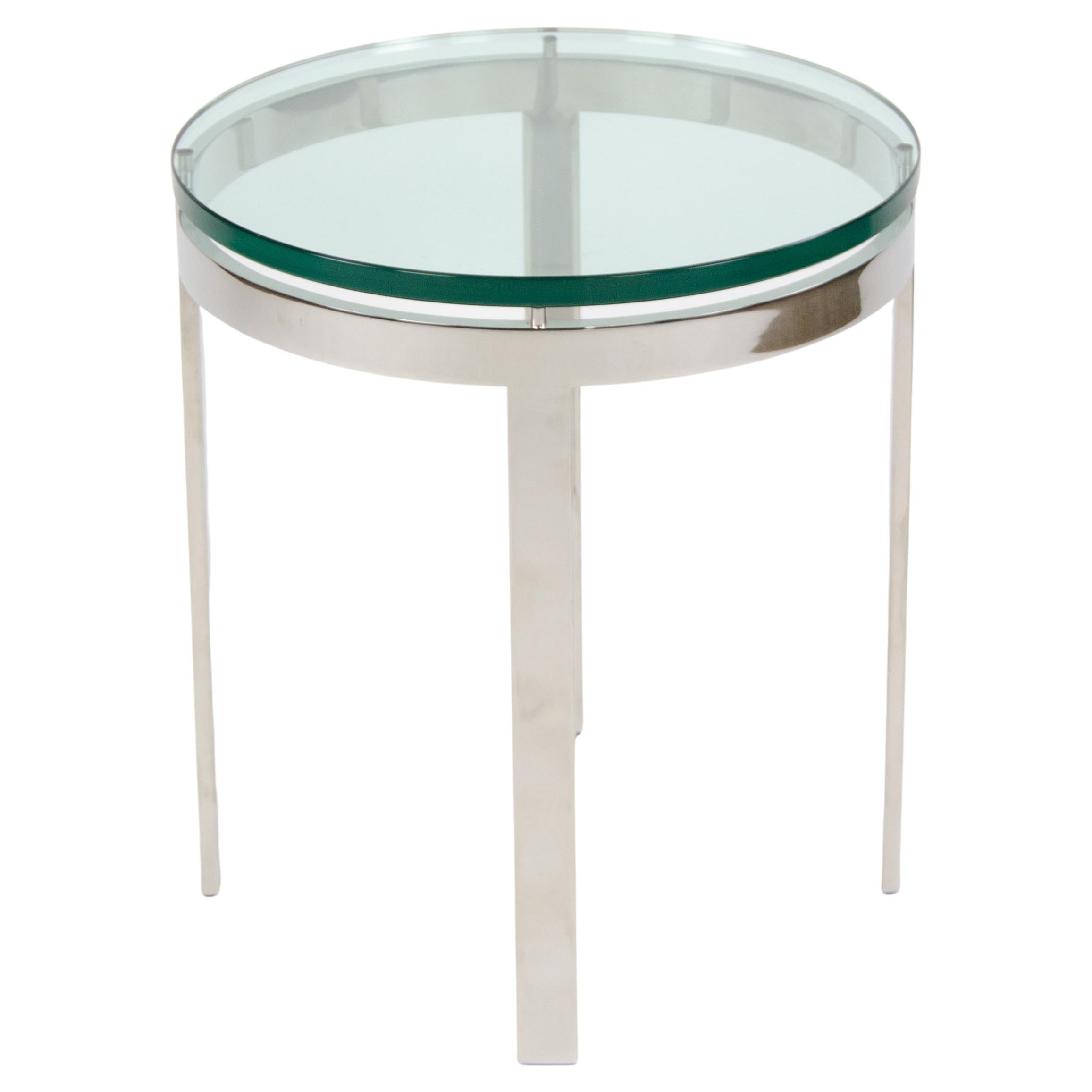 Nicos Zographos Designs Limited Glass Stainless Side Table from SOM Project For Sale