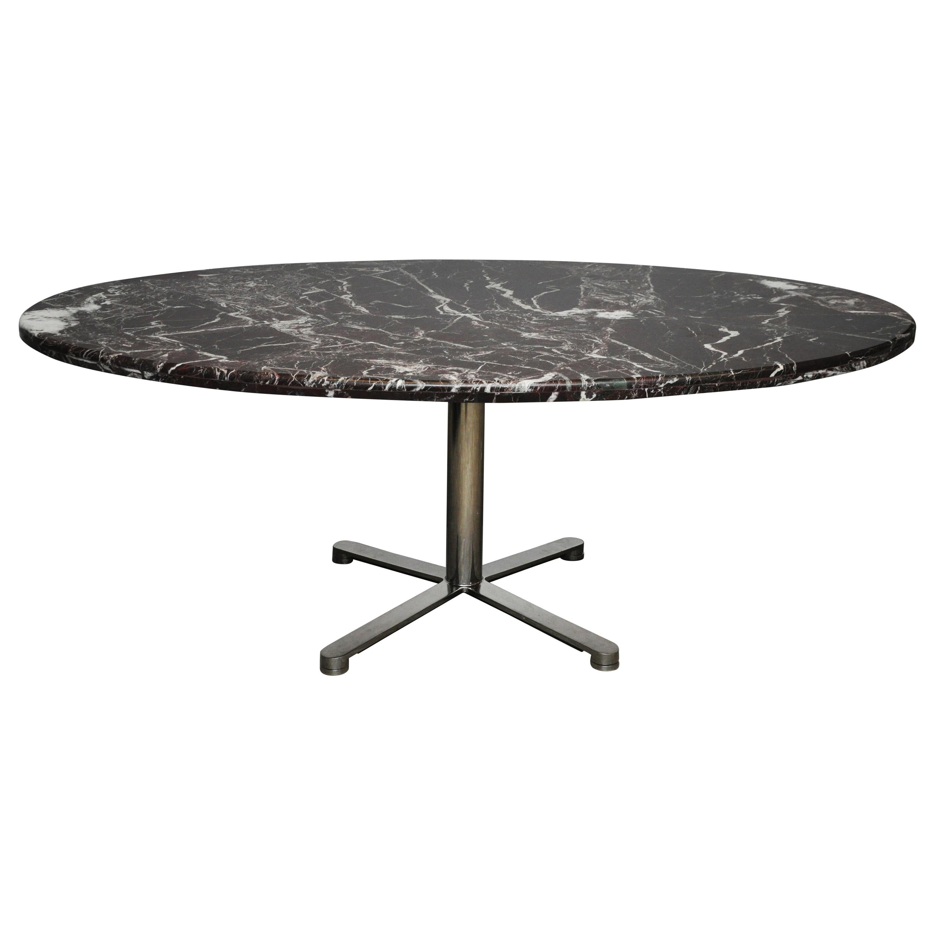 Nicos Zographos Marble and Stainless Steel Dining Table