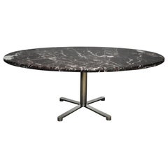 Nicos Zographos Table à manger en marbre et acier inoxydable