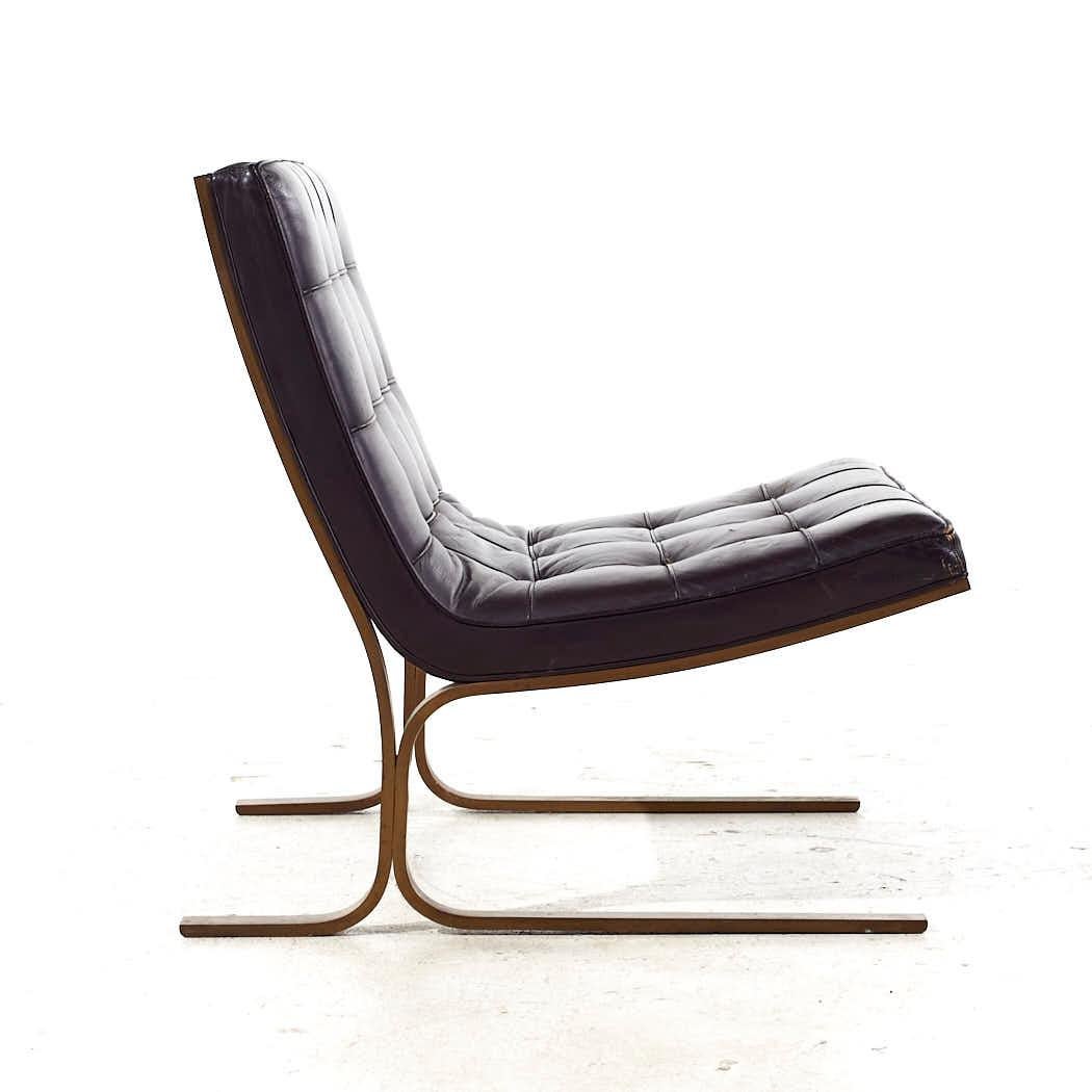 Metal Nicos Zographos Mid Century CH28 Ribbon Chair For Sale