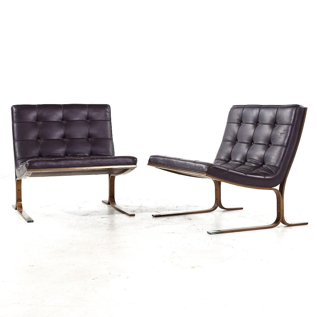 Mid-Century Modern Nicos Zographos Mid Century CH28 Ribbon Chairs - Pair For Sale