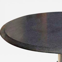 Nicos Zographos Mid-Century Modern Granite Round Top Stainless Steel Base Table