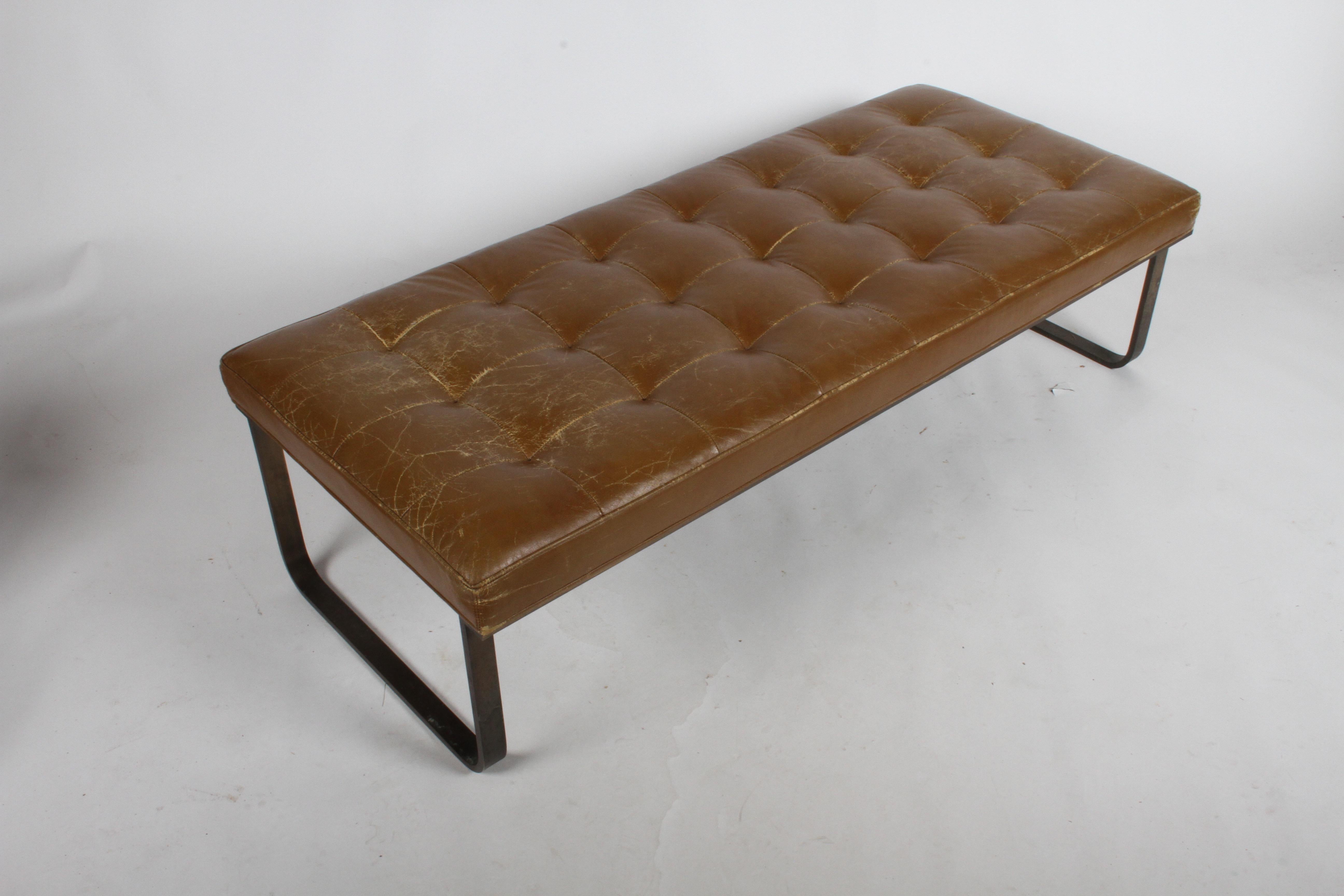 American Nicos Zographos Museum Bench with Bronze Base For Sale