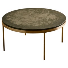 Nicos Zographos Slate and Brushed Metal Coffee Table