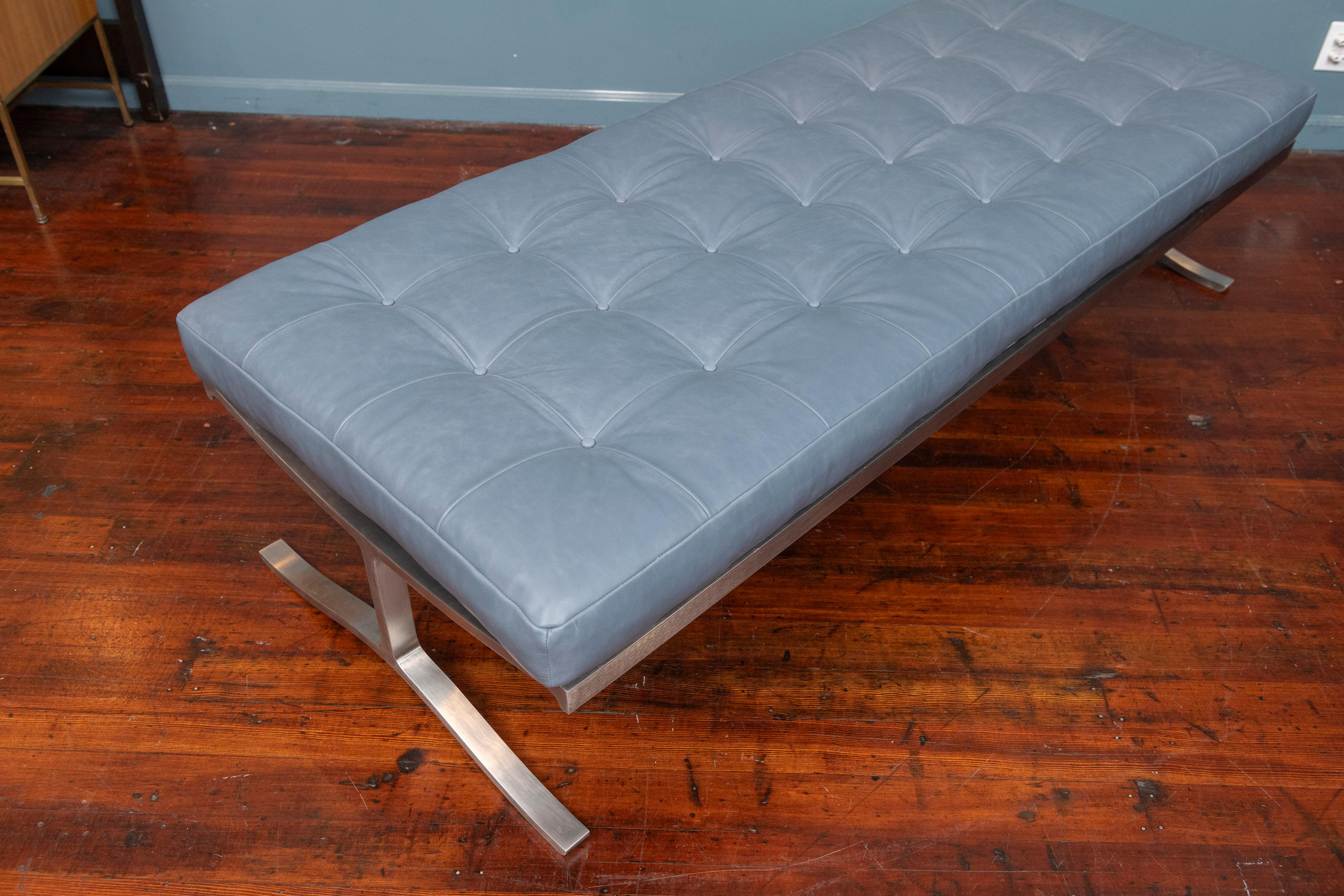 Mid-Century Modern Nicos Zographos Stainless Steel Bench For Sale