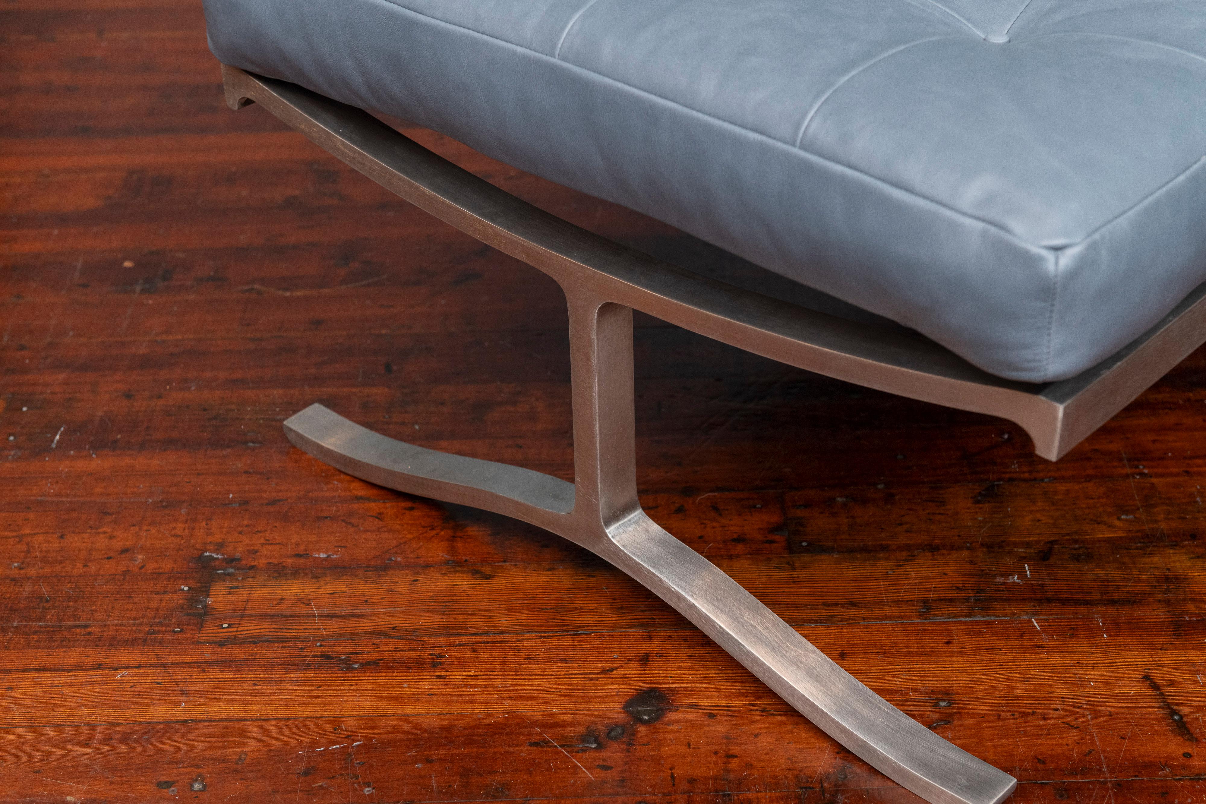 Mid-20th Century Nicos Zographos Stainless Steel Bench For Sale