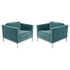 Nicos Zographos Streamline Mohair Club Chairs