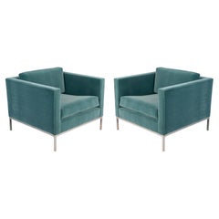 Nicos Zographos Streamline Mohair Club Chairs