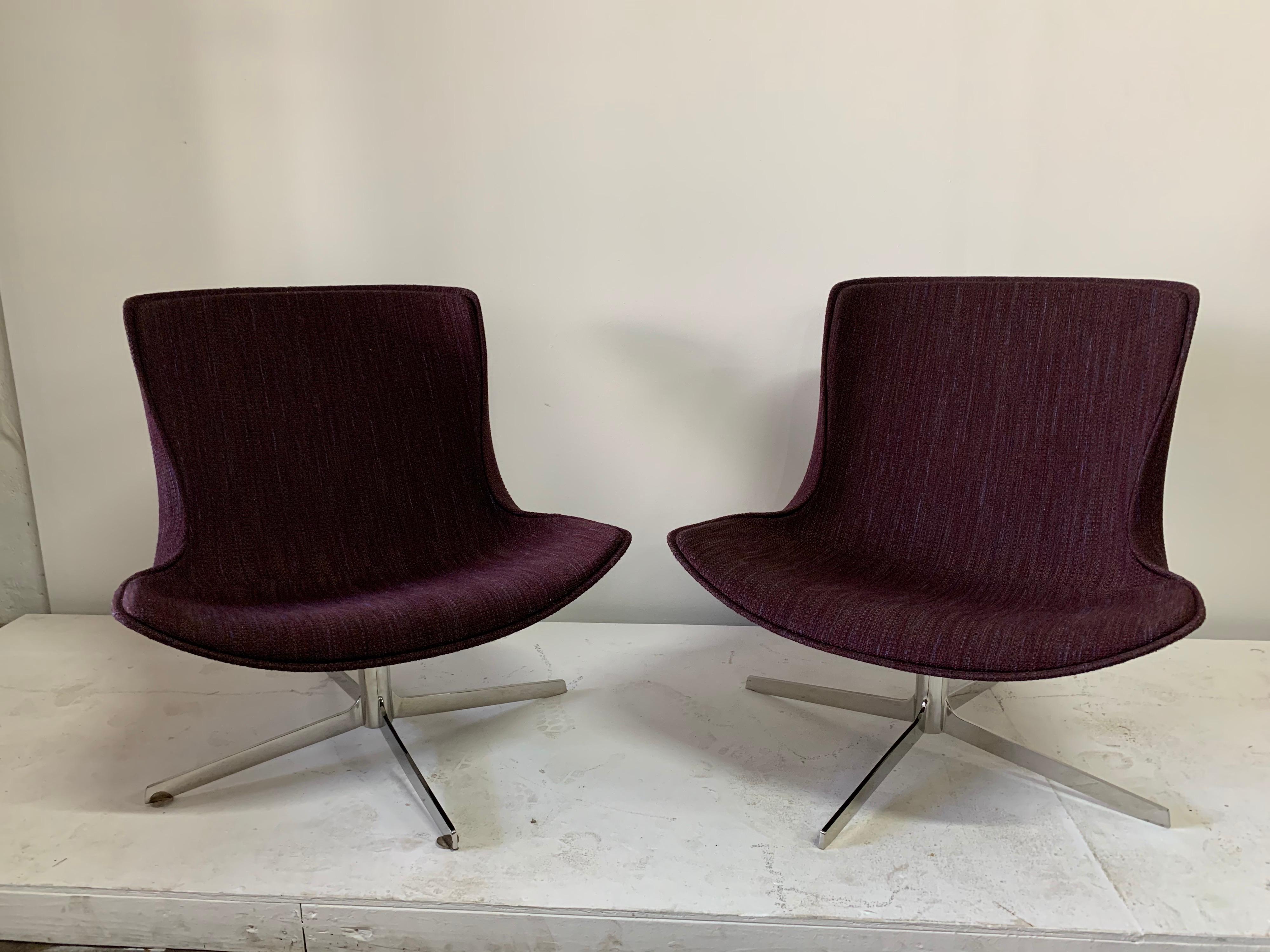 Nicos Zographos Style Midcentury Swivel Chairs, Pair For Sale 6