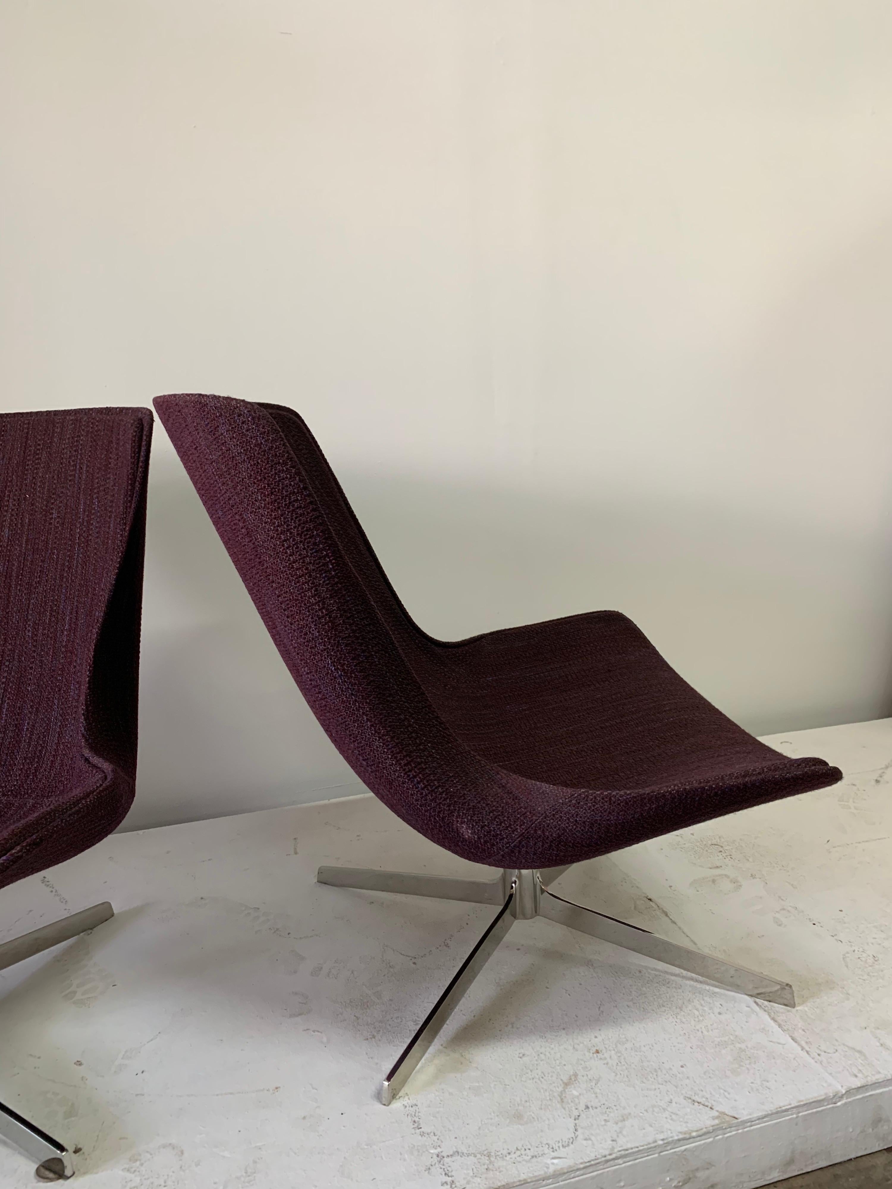 Nicos Zographos Style Midcentury Swivel Chairs, Pair For Sale 2