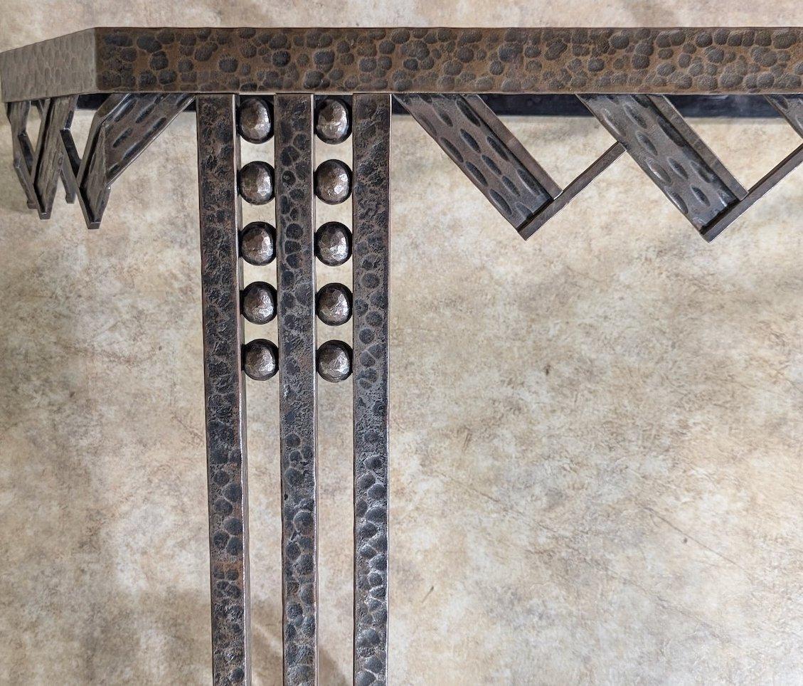 French Nics Freres forged iron console For Sale