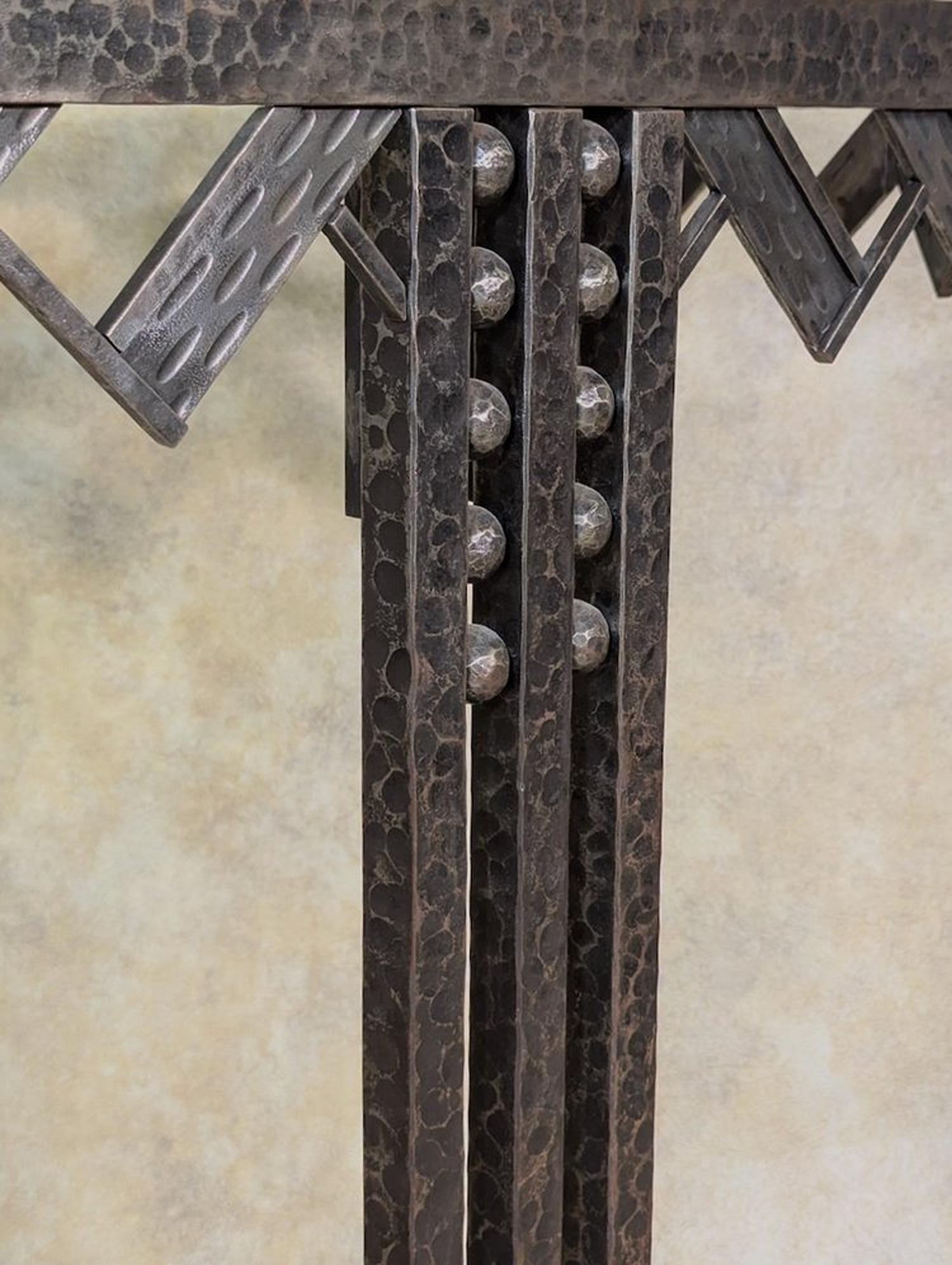 Nics Freres forged iron console In Excellent Condition For Sale In Philadelphia, PA