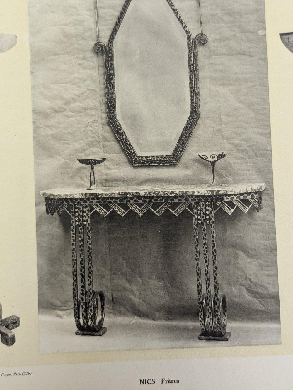Early 20th Century Nics Freres forged iron console For Sale