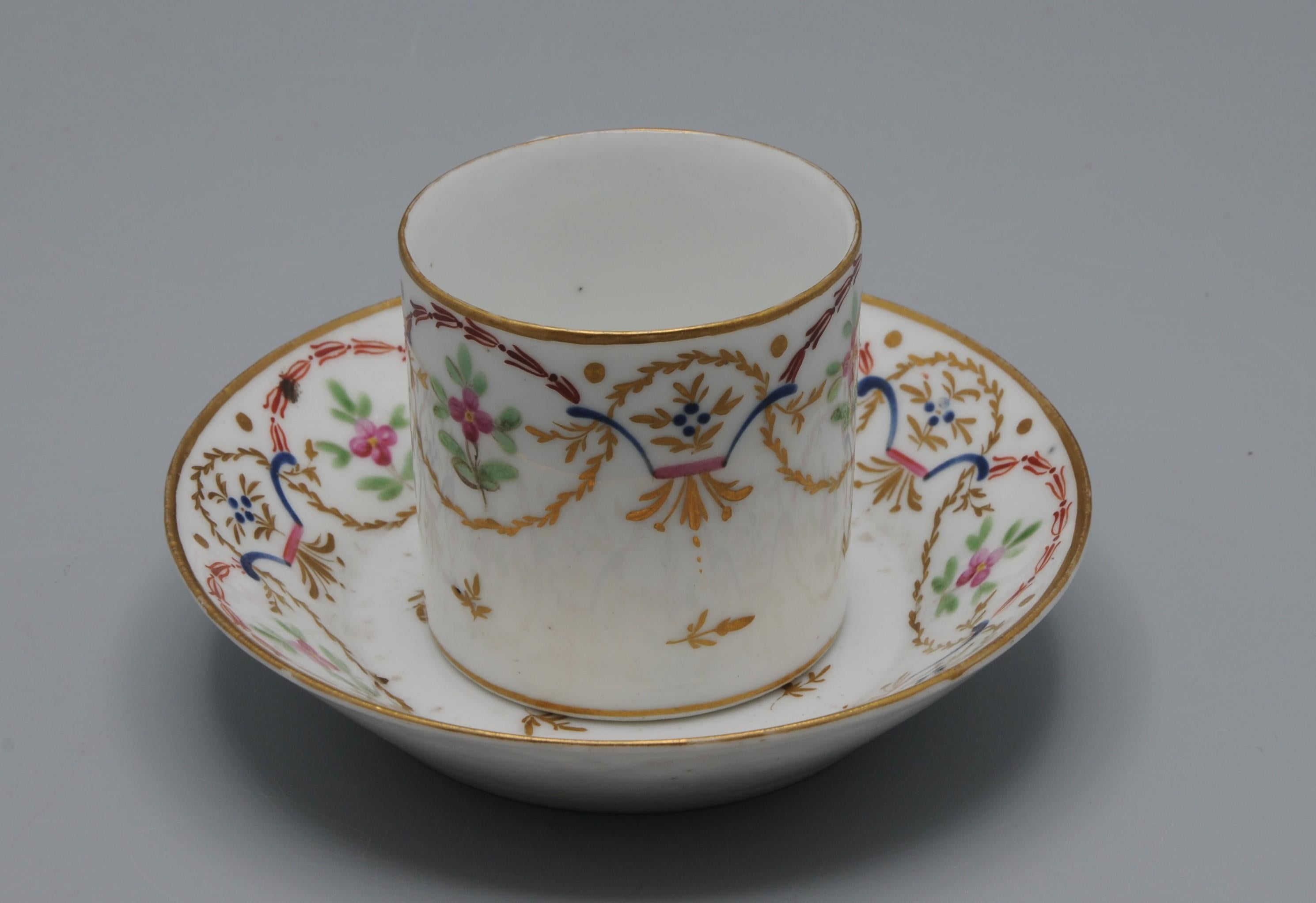 Biedermeier Niderviller - Porcelain Cup and Saucer - early 19th century, France For Sale