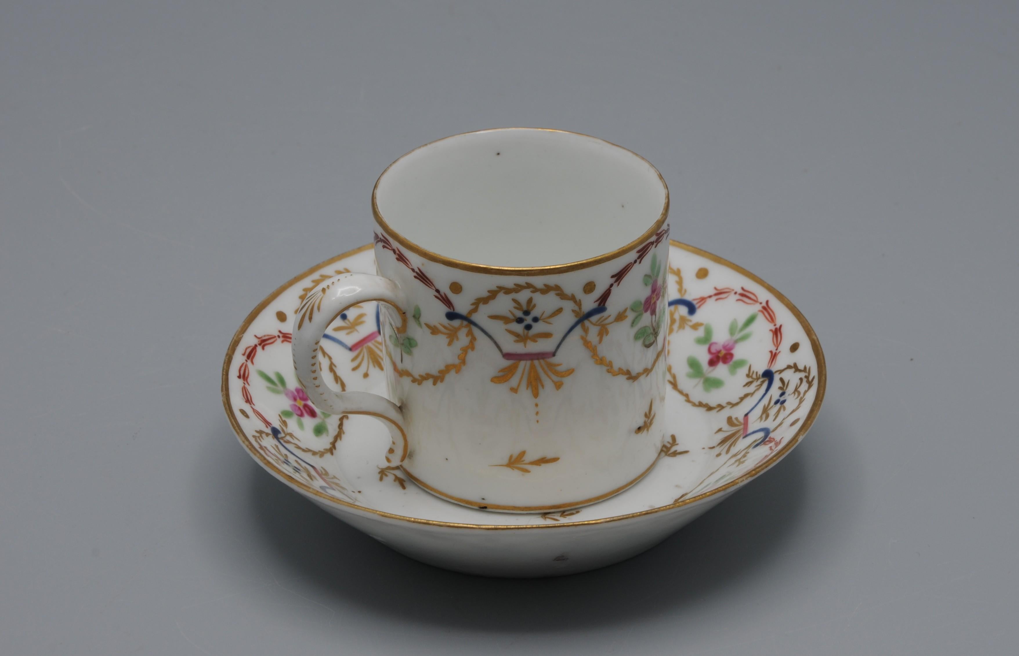Austrian Niderviller - Porcelain Cup and Saucer - early 19th century, France For Sale